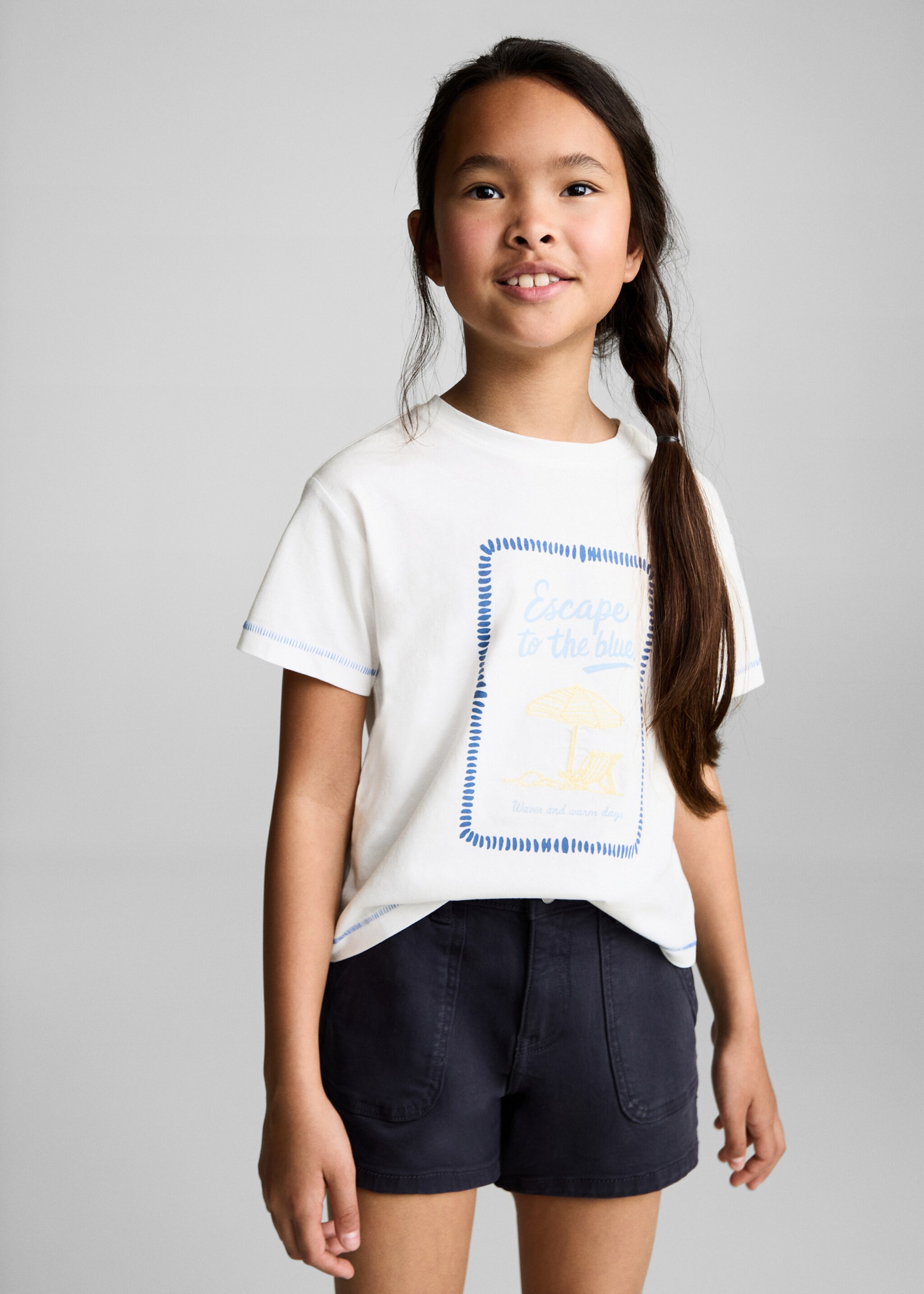 T-shirt coton imprimé - Plan moyen