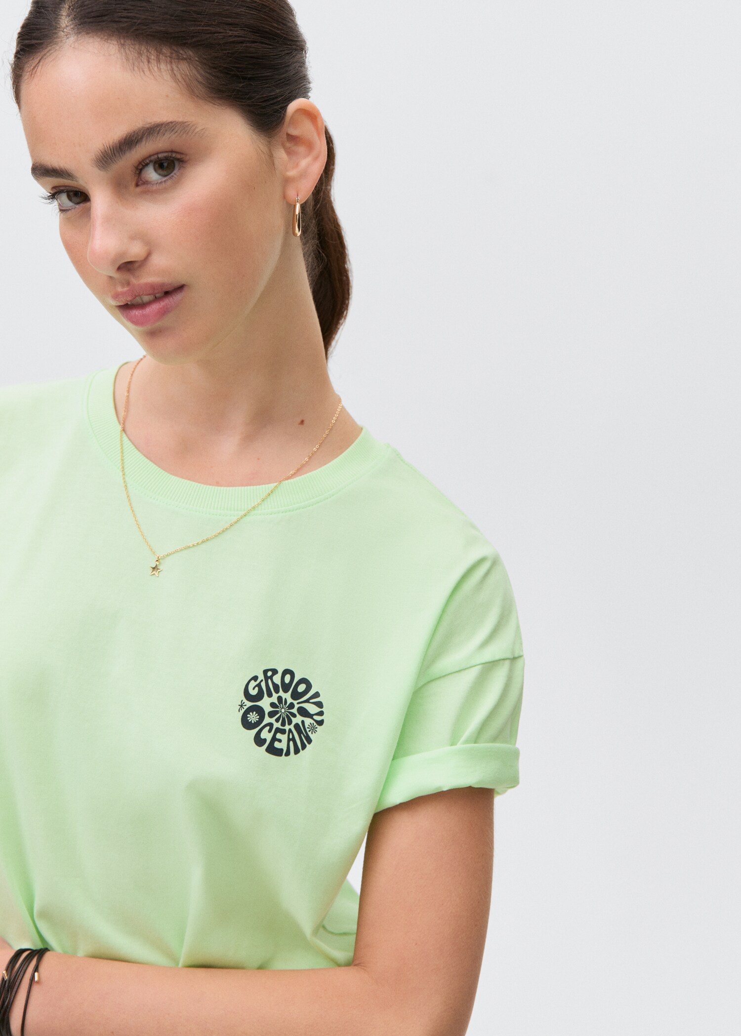 Short-sleeved printed t-shirt - Details of the article 1