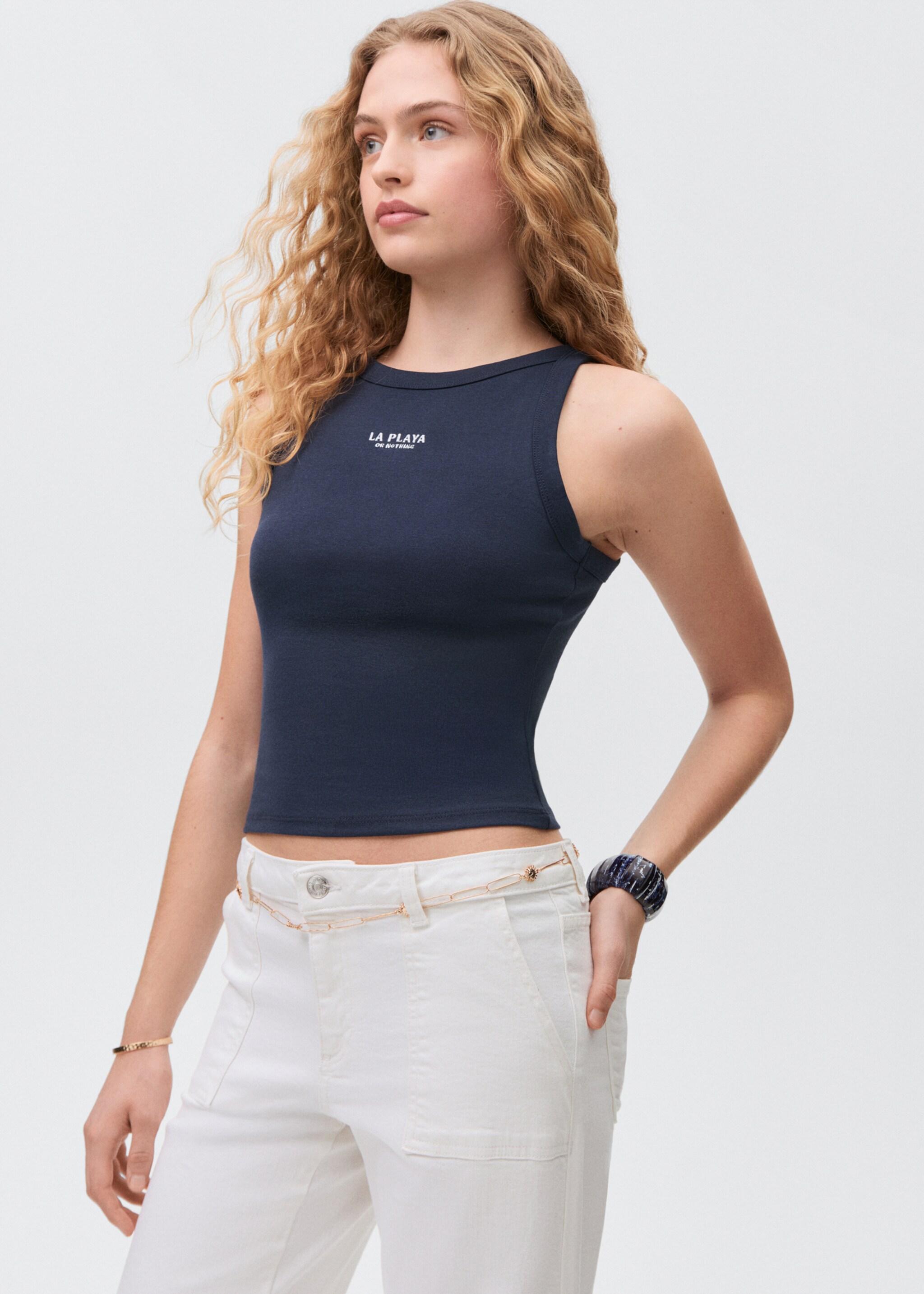 T-Shirt mit Schriftzug - Mittlere Ansicht