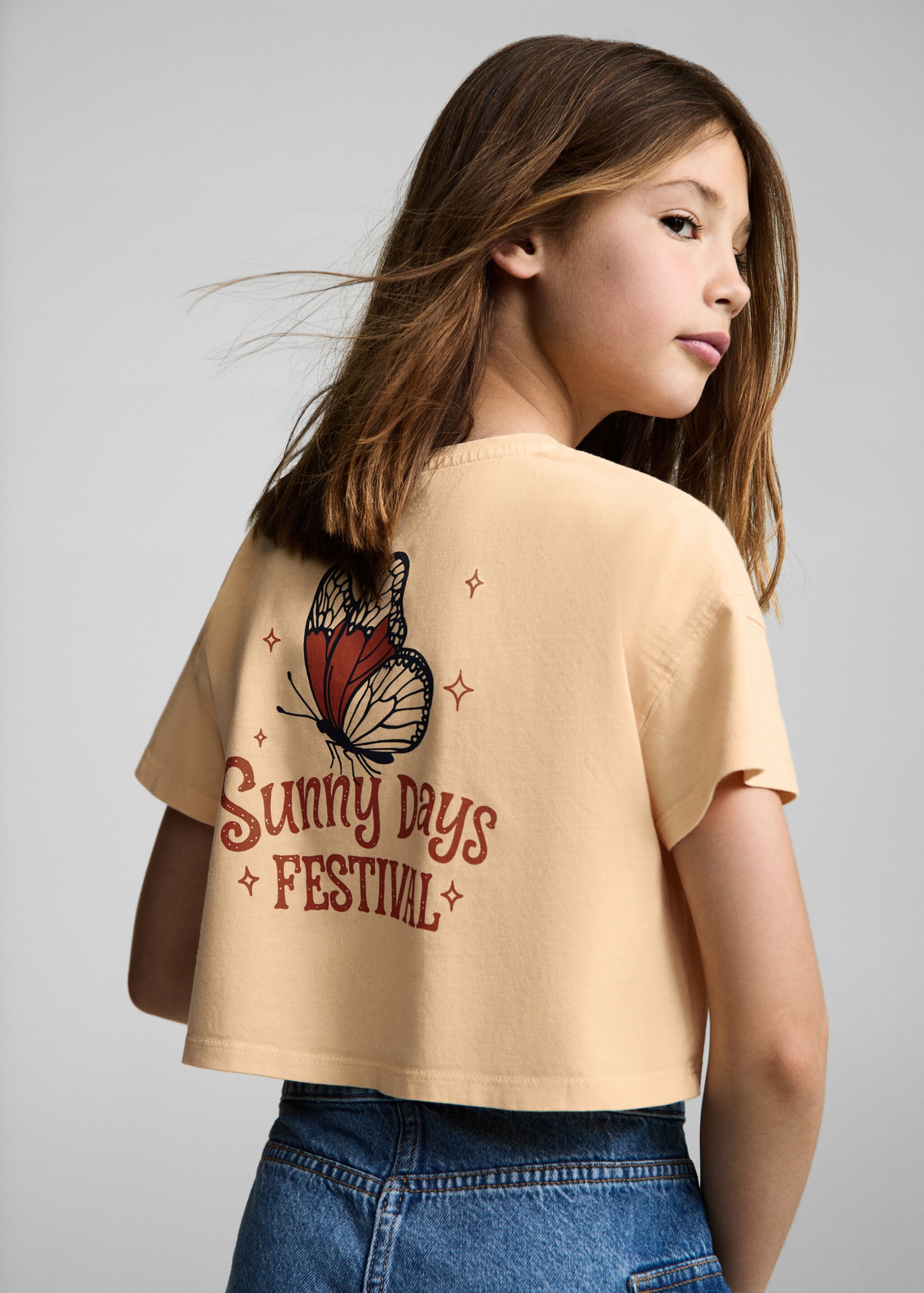 Printed cropped t-shirt - Reverse of the article
