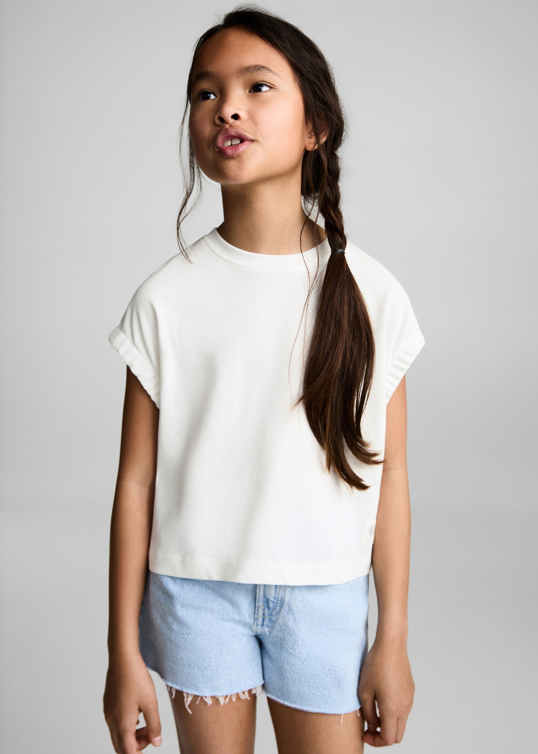 T-shirt manches froncées - Plan moyen