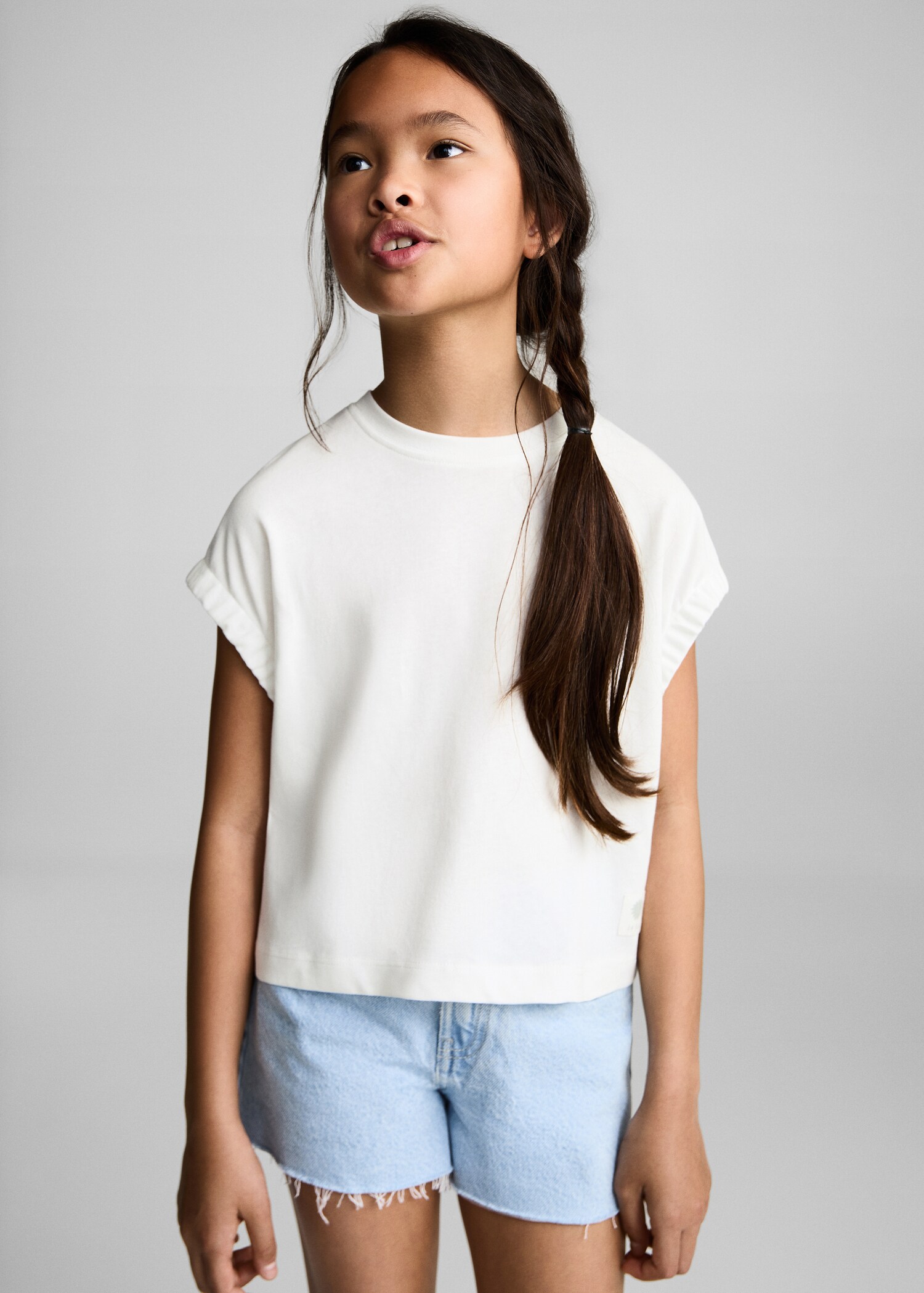 Gathered sleeve t-shirt - Medium plane