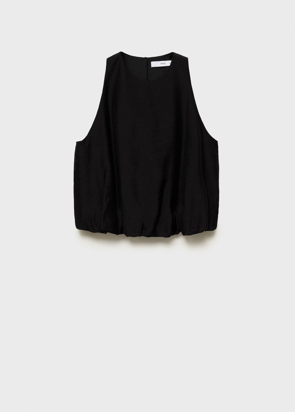 Lyocell-blend top with puffed hem - image 2