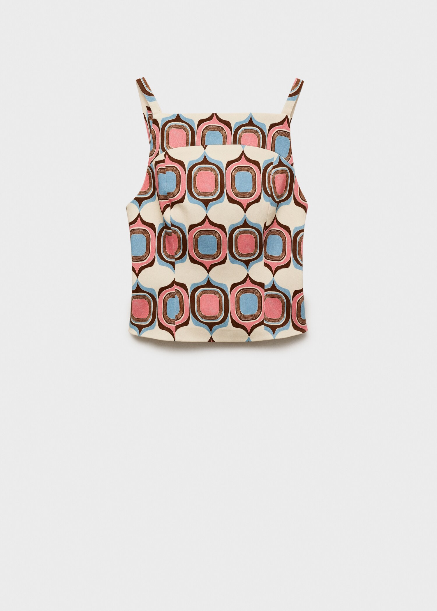 Printed boat-neck top - Article without model