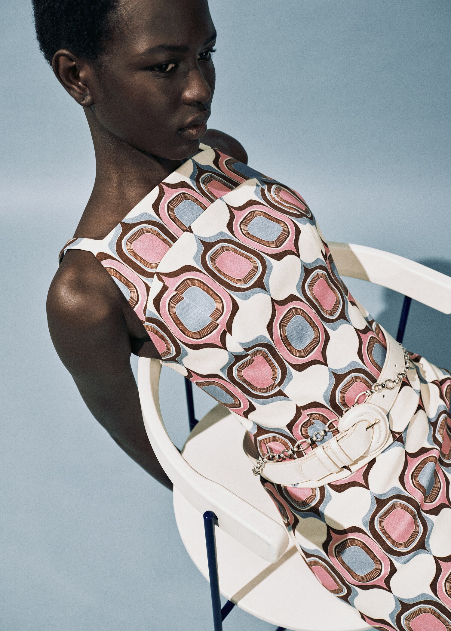 Printed boat-neck top - Details of the article 6