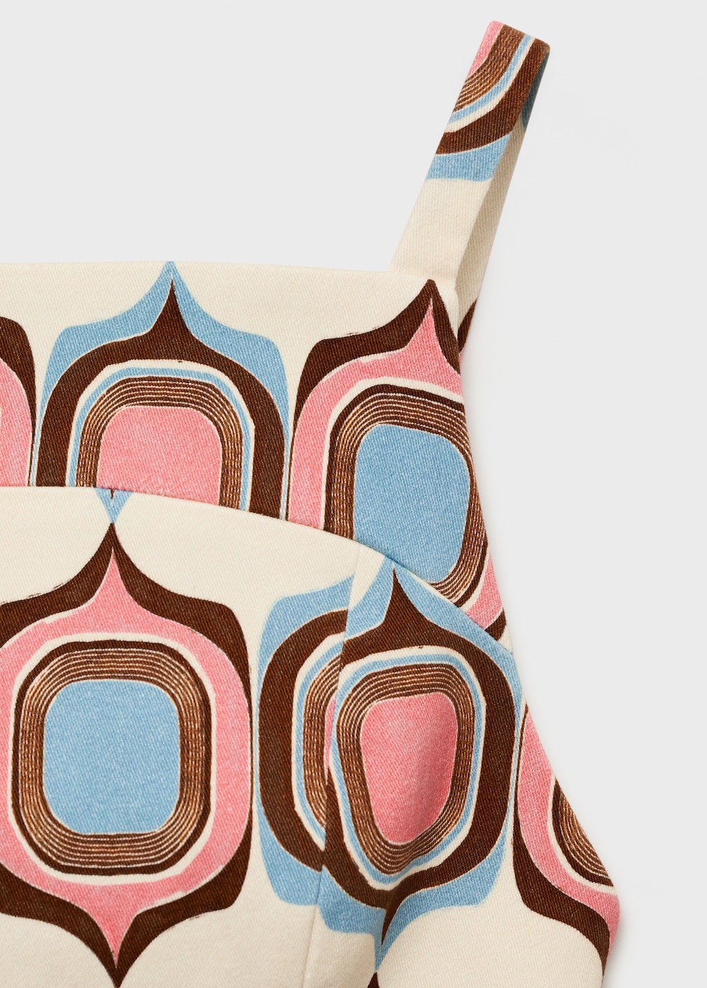 Printed boat-neck top