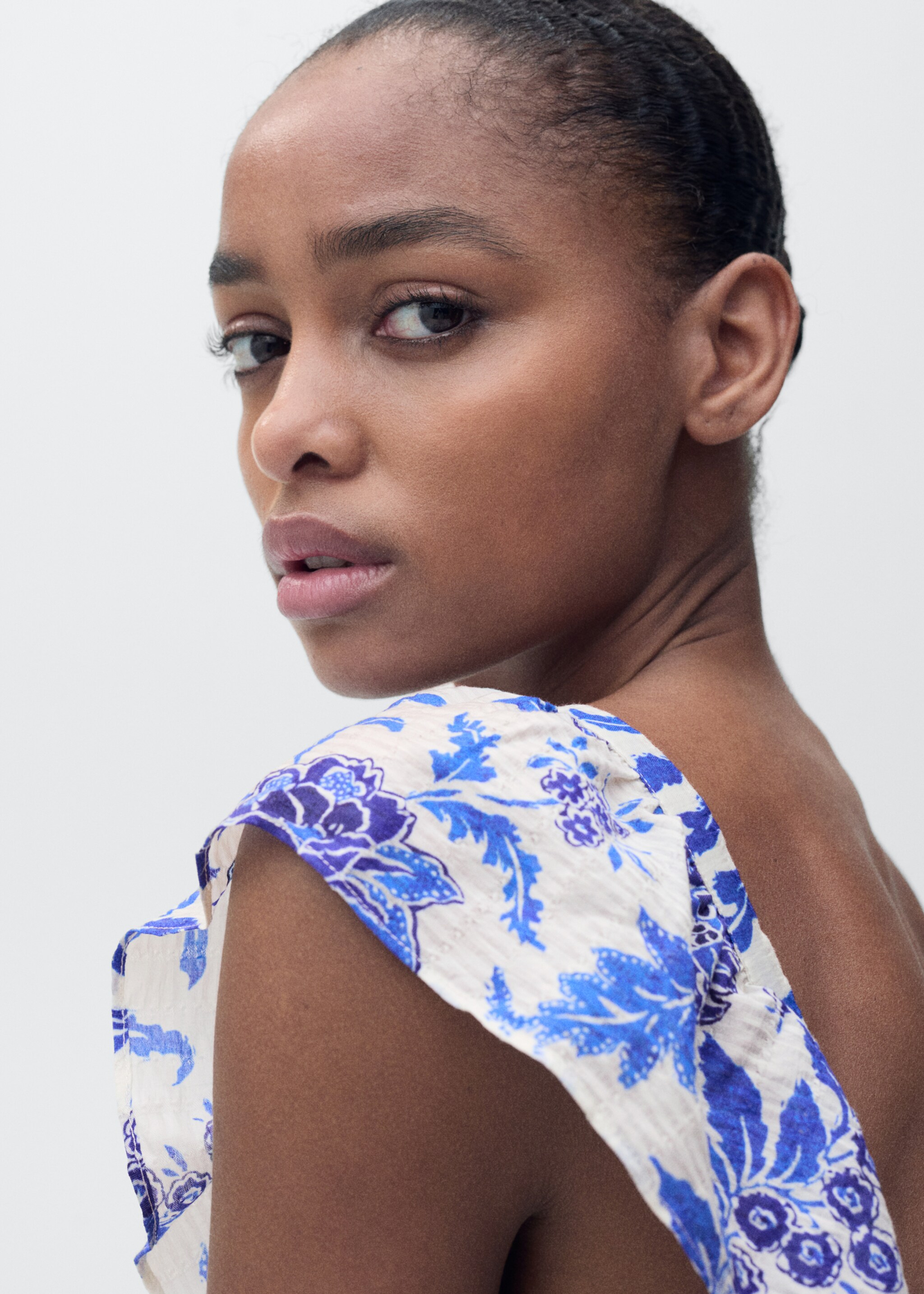Ruffled floral print dress - Details of the article 1