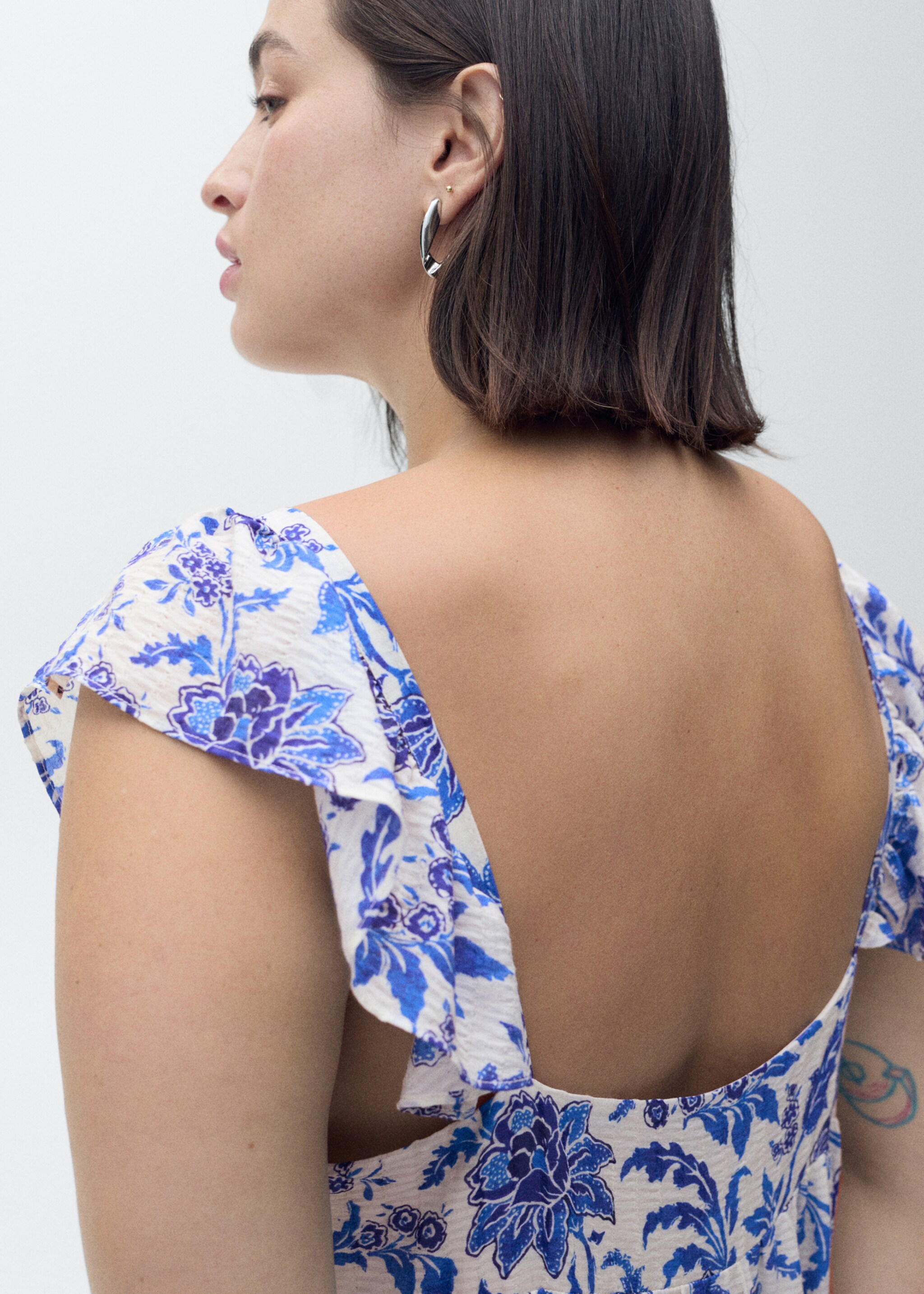 Ruffled floral print dress - Details of the article 4