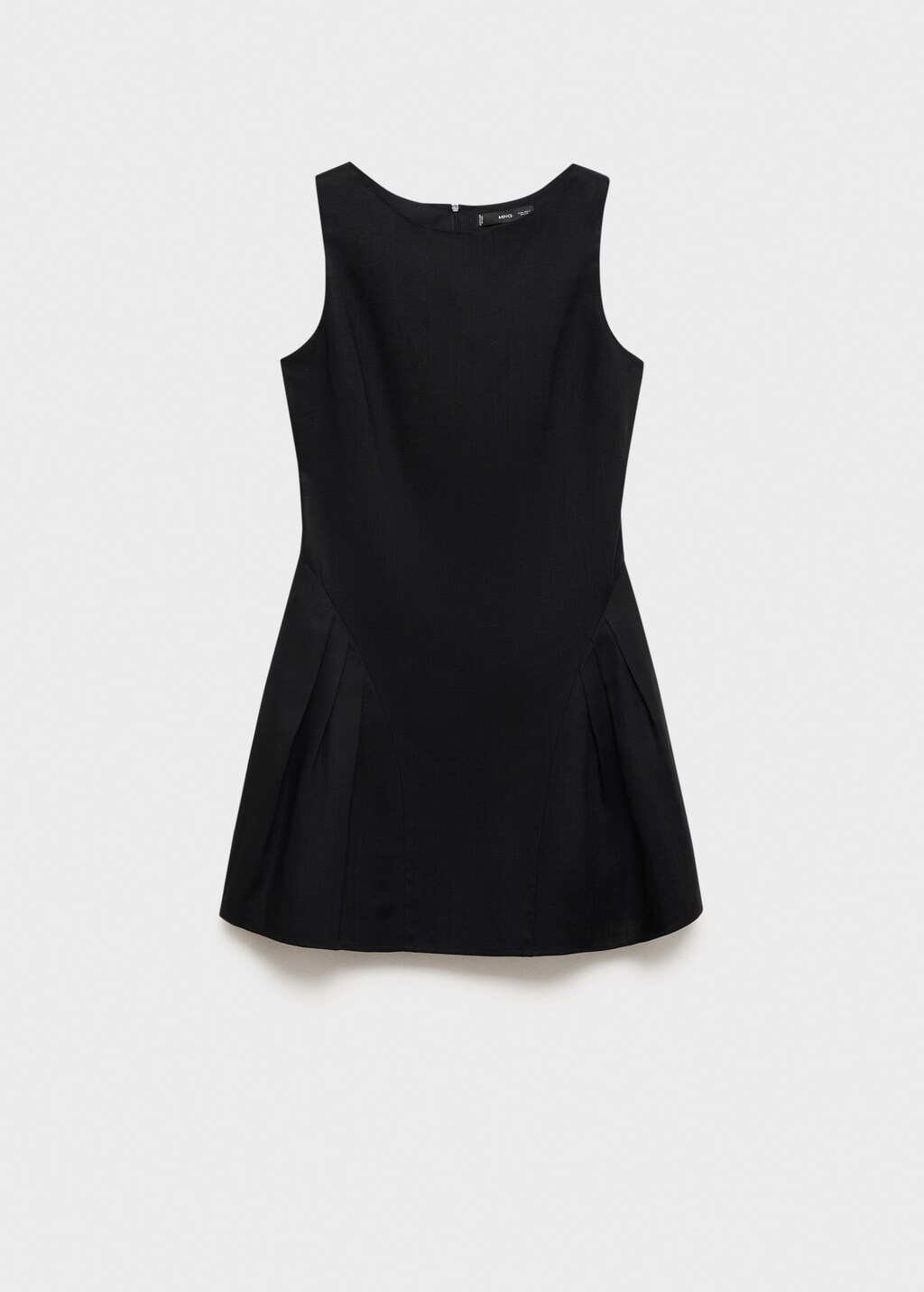 Linen-blend dress with pleats - image 5
