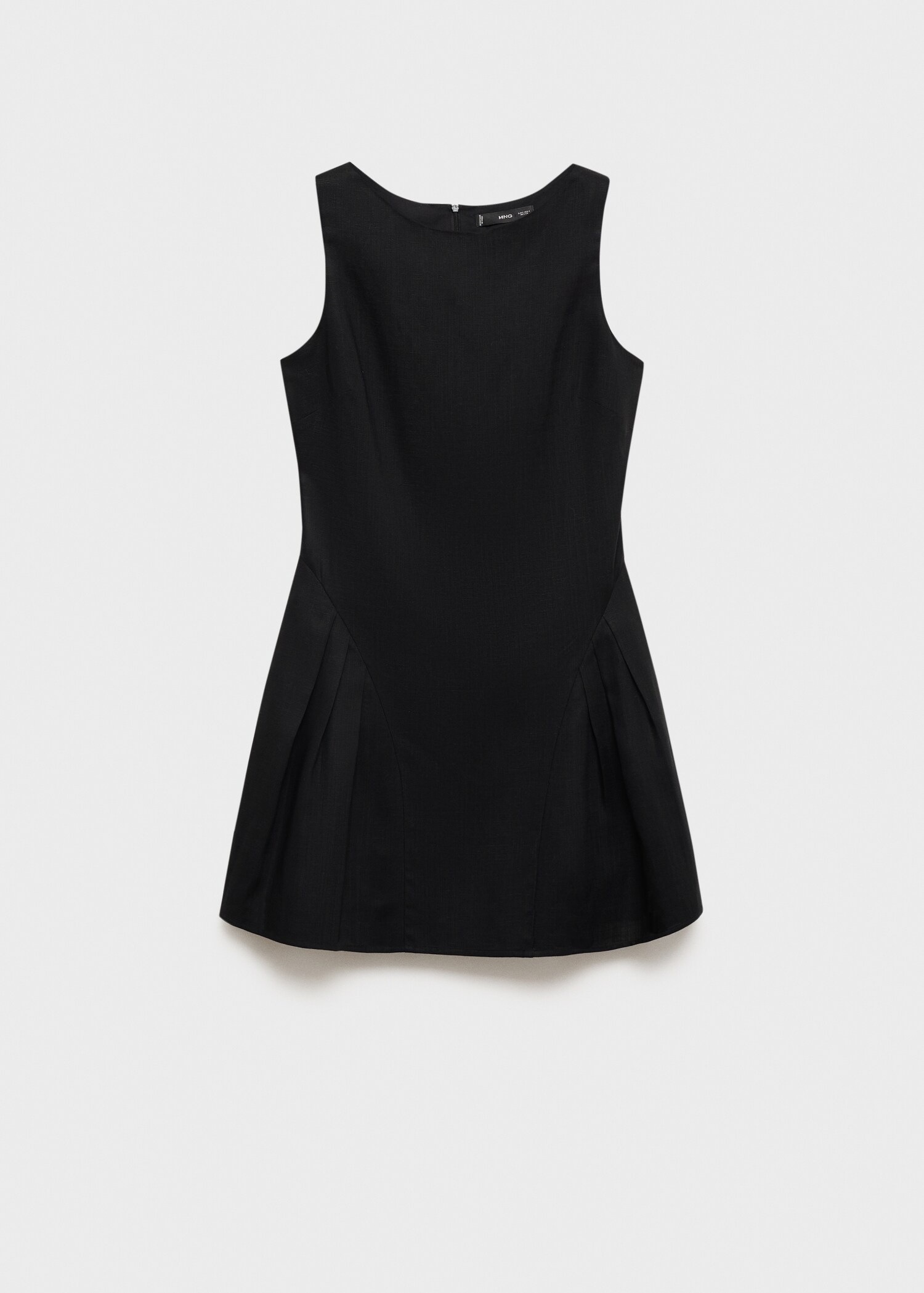 Vestido corto mezcla lino pliegues - Artículo sin modelo