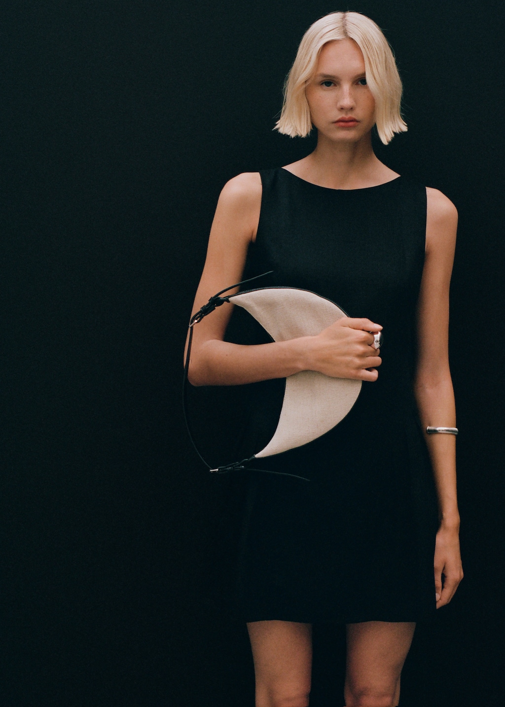 Linen-blend dress with pleats