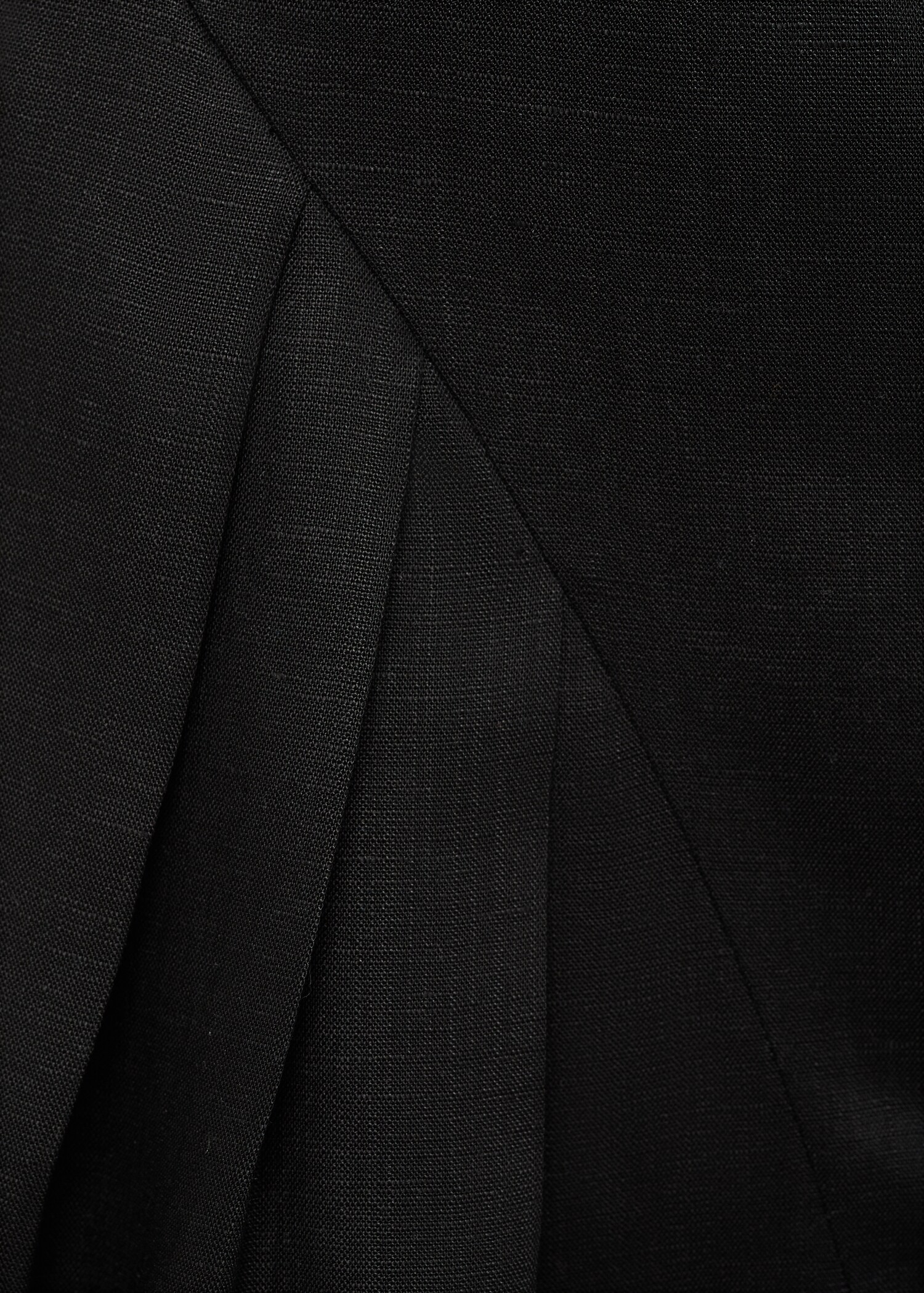 Vestido corto mezcla lino pliegues - Detalle del artículo 8