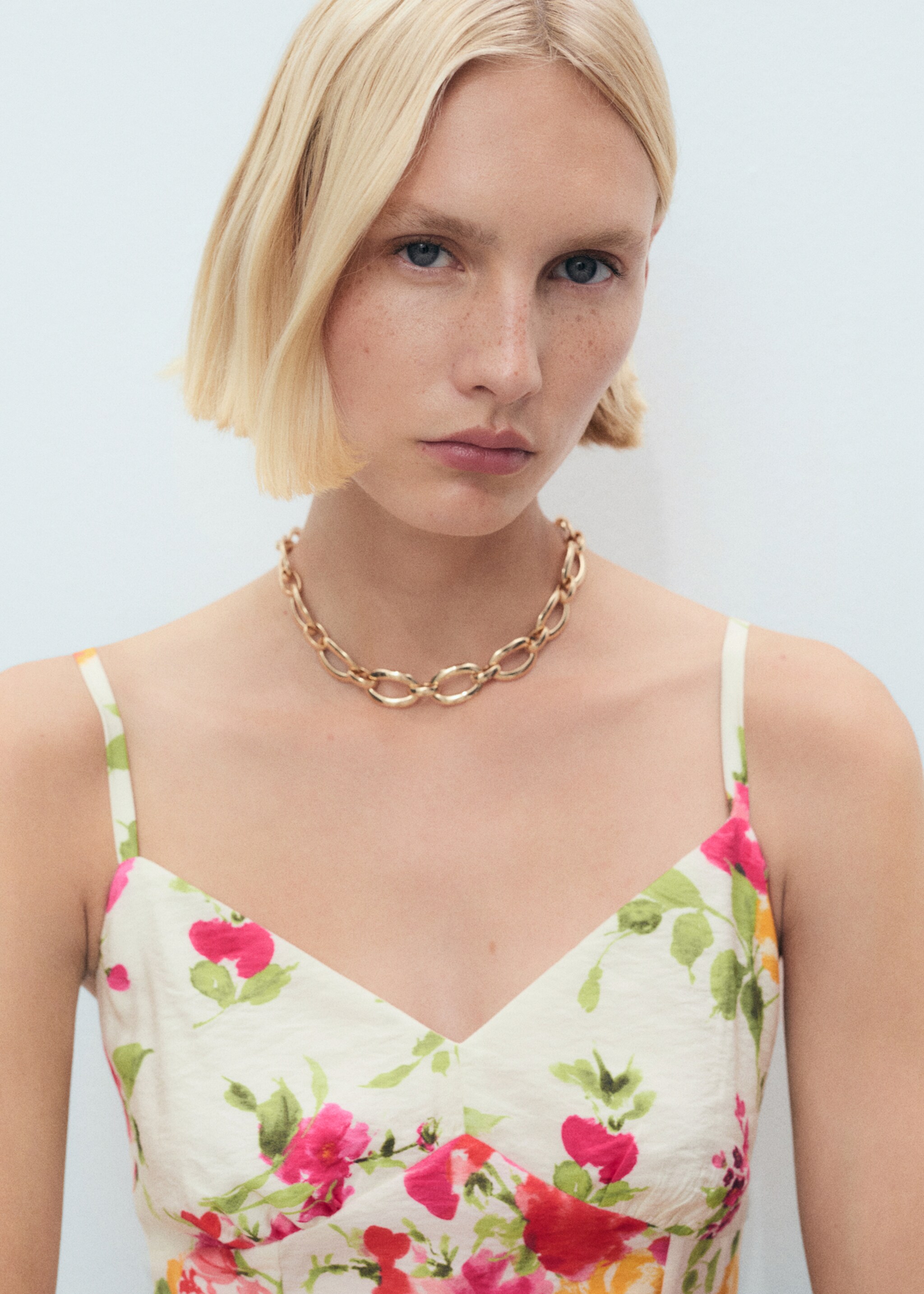 Floral-print flared dress - Details of the article 1