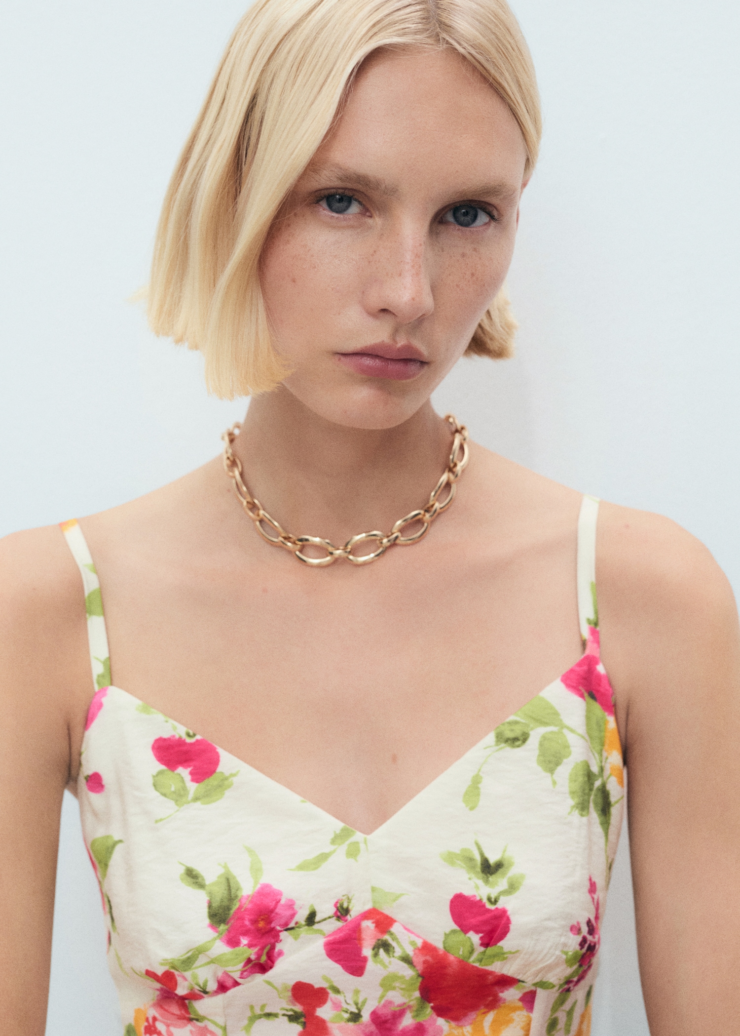 Floral-print flared dress - Details of the article 1