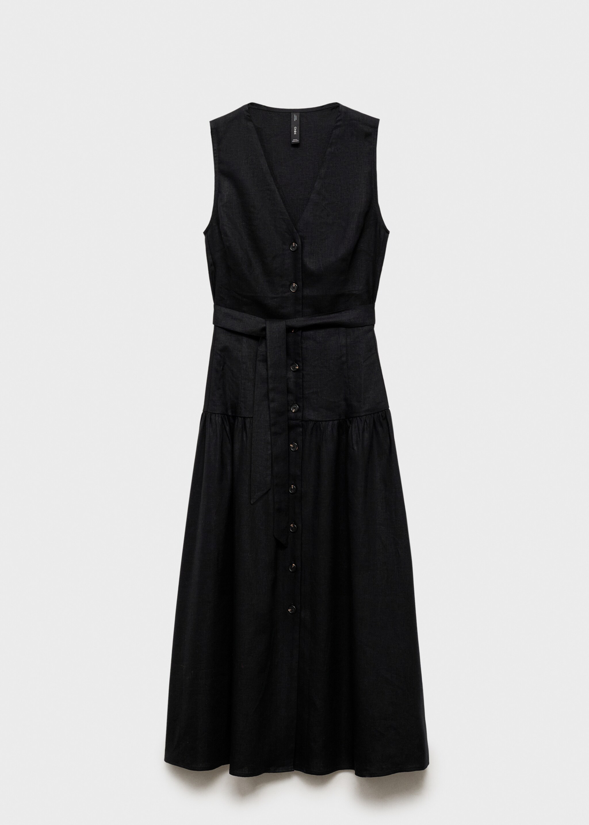 Vestido midi lino cinturón - Artículo sin modelo