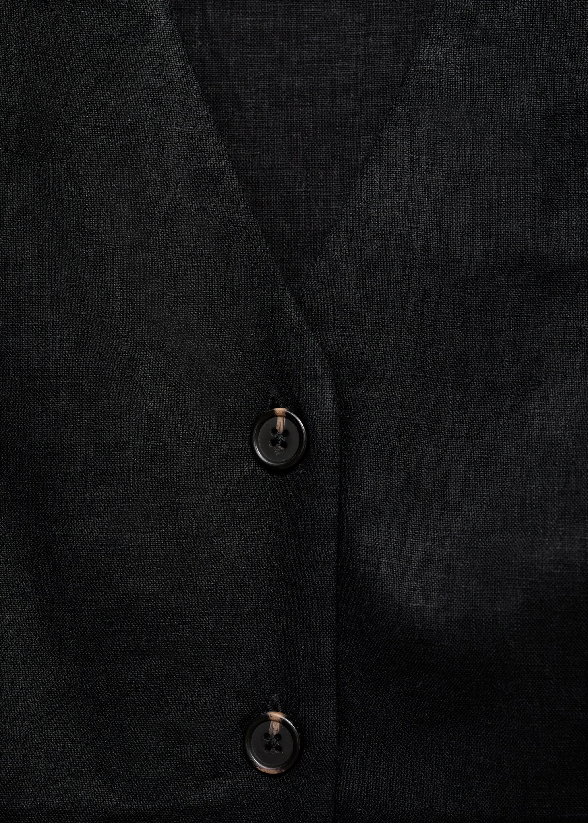 Vestido midi lino cinturón - Detalle del artículo 0