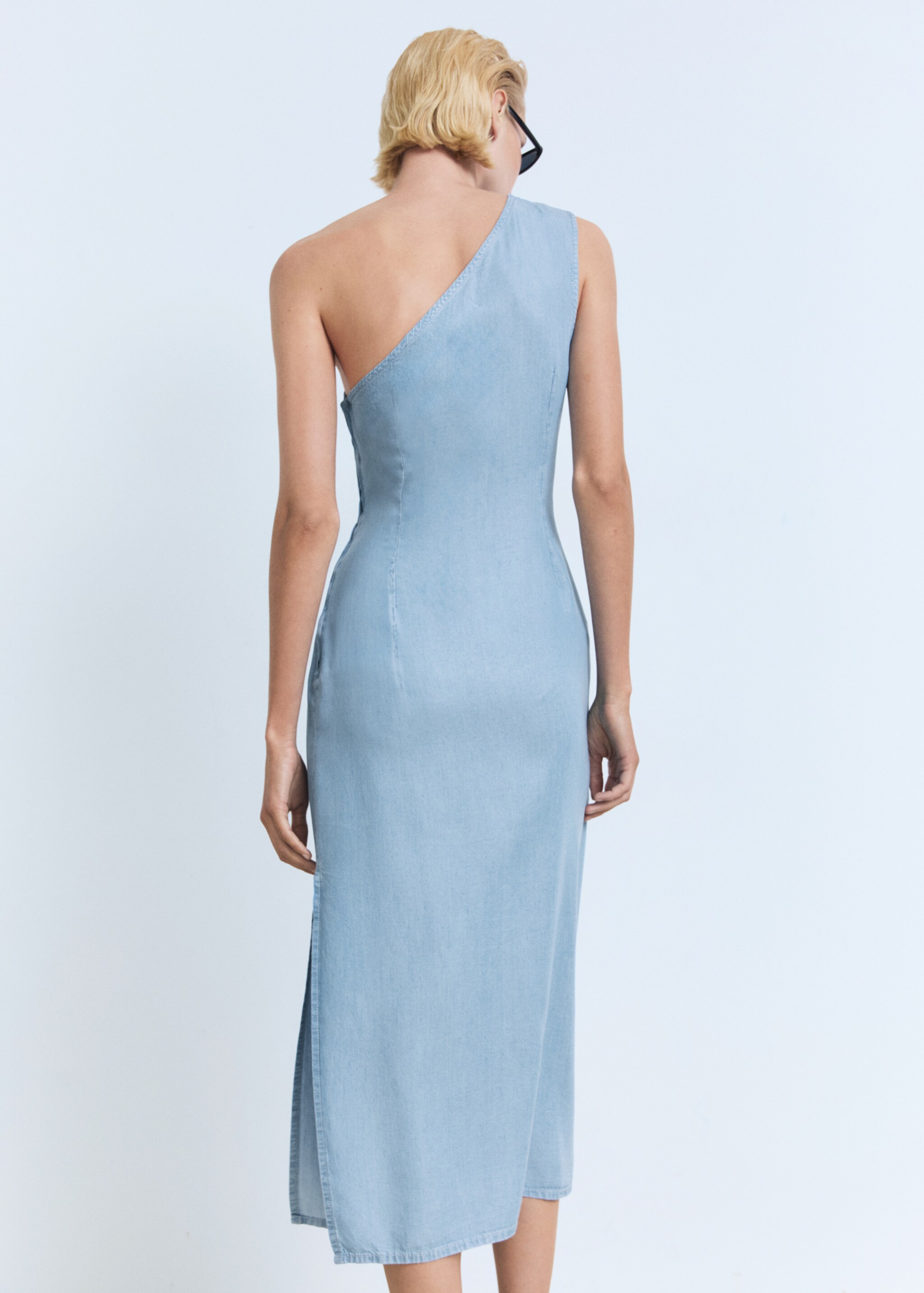 Draped asymmetrical lyocell dress - Reverse of the article