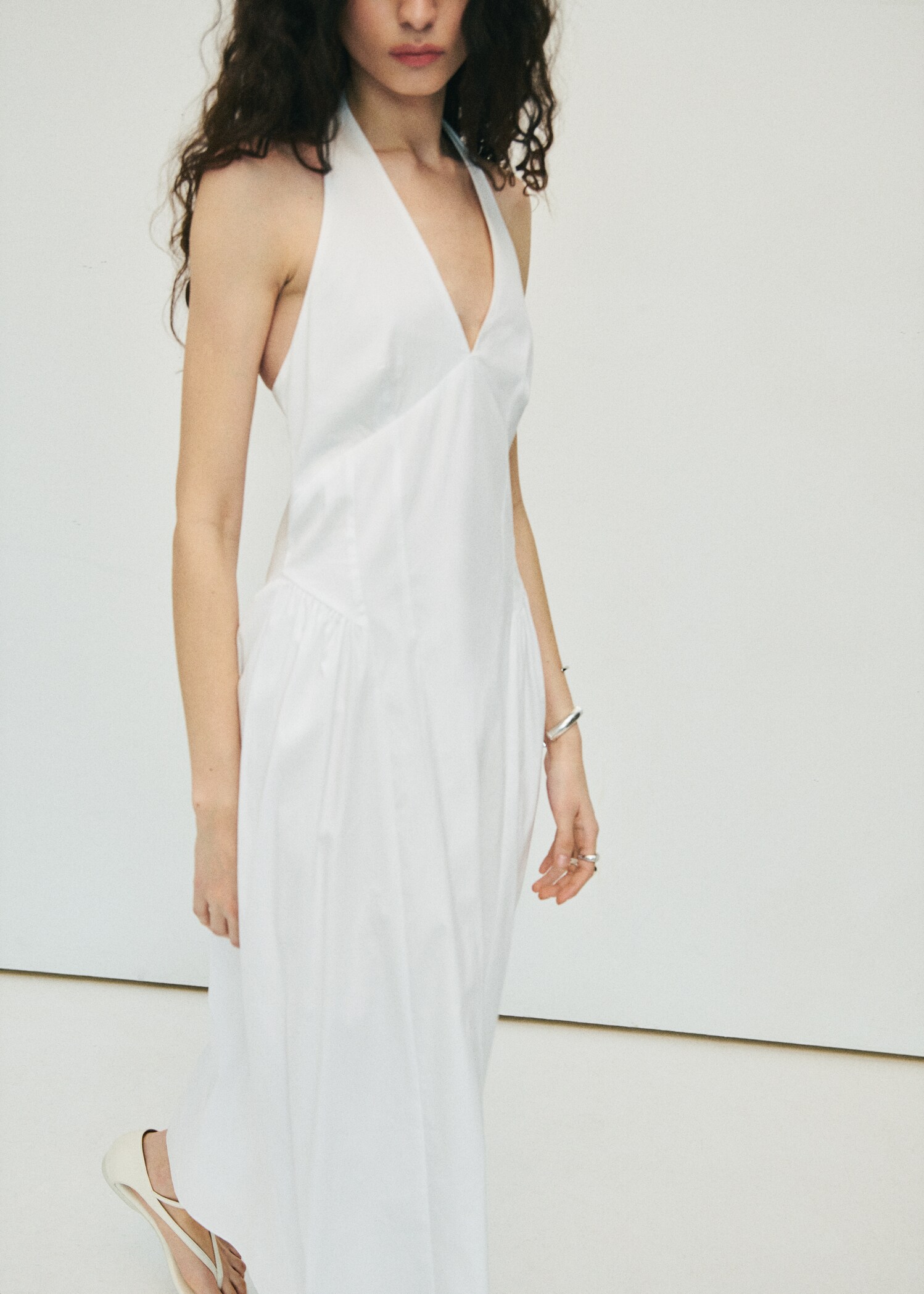 Robe midi en coton à emmanchures américaines - Détail de l'article 6
