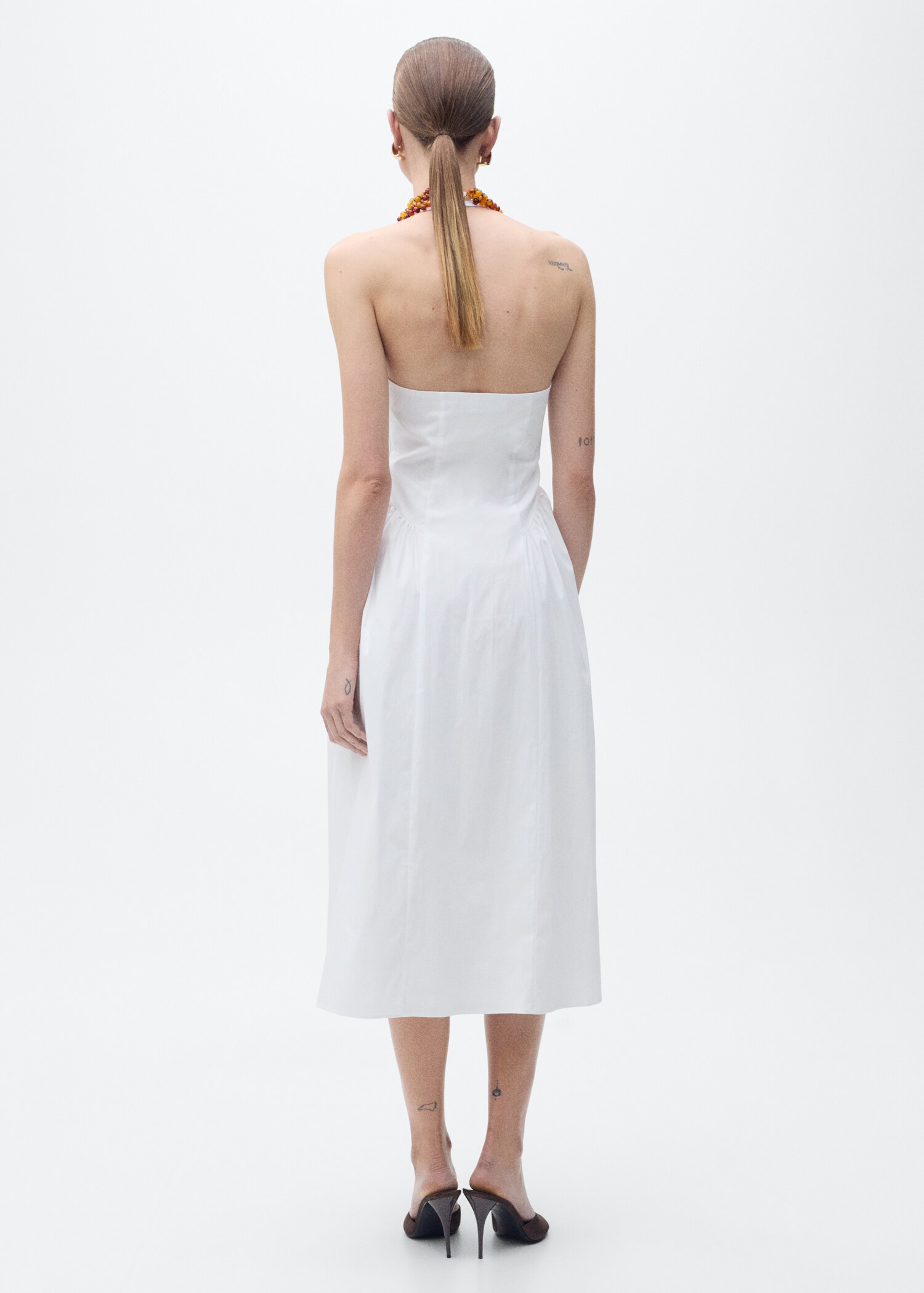 Robe midi en coton à emmanchures américaines - Verso de l’article
