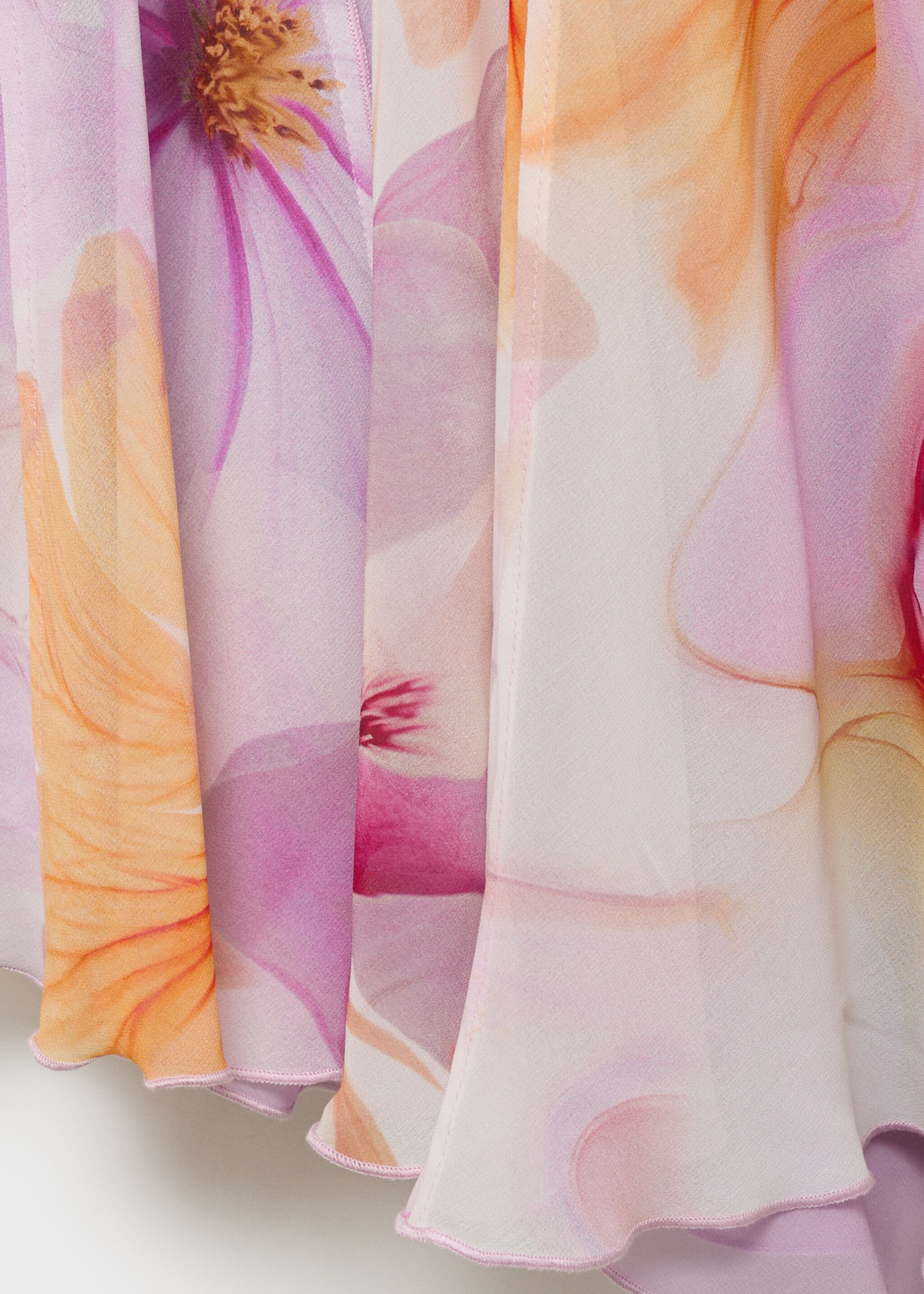 Vestido estampado floral tirantes asimétricos - Detalle del artículo 0