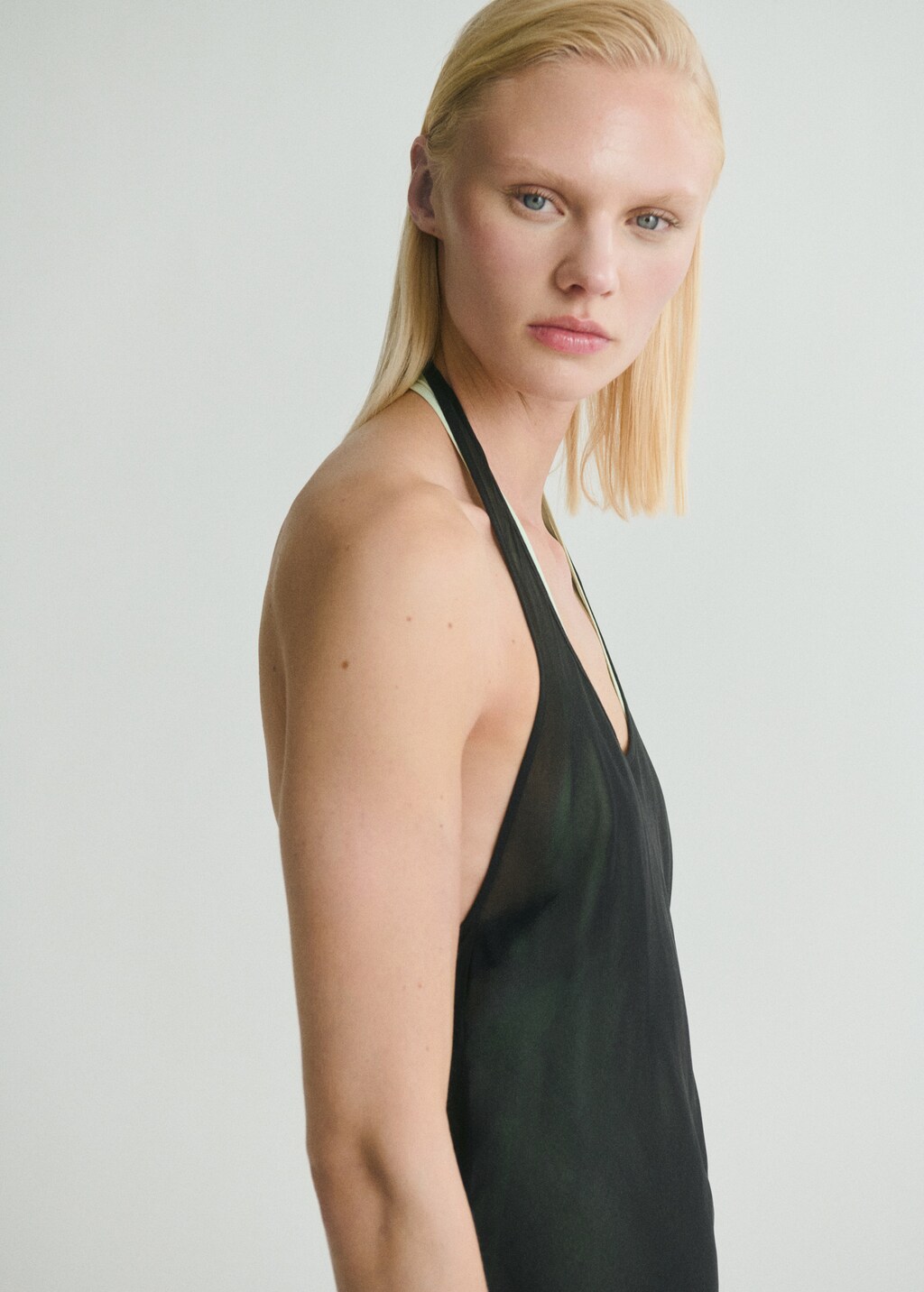 Semi-transparent combination dress