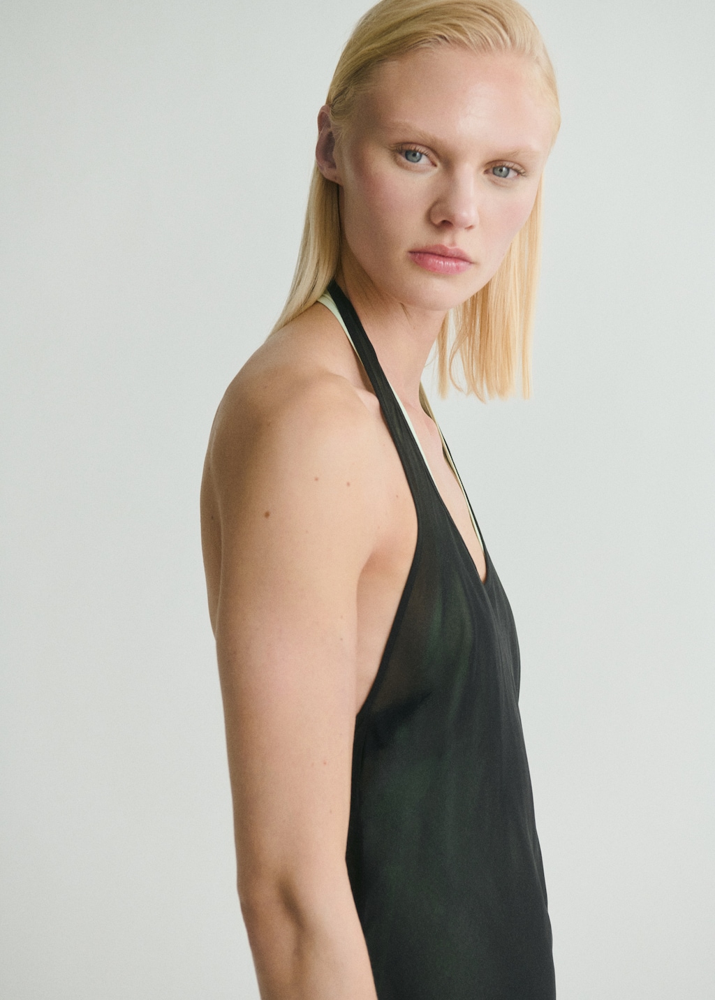 Semi-transparent combination dress