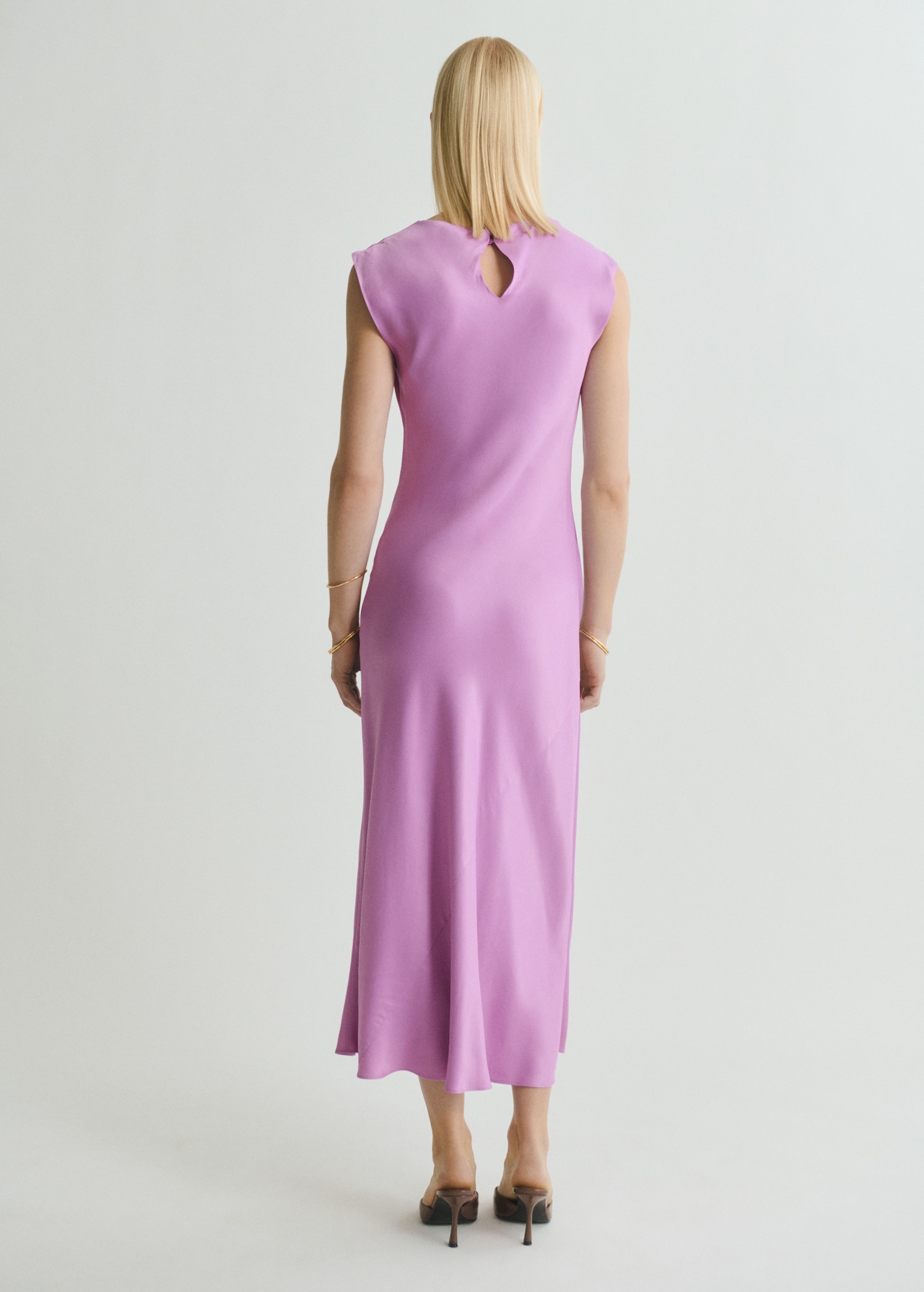 Satin midi dress - Reverse of the article