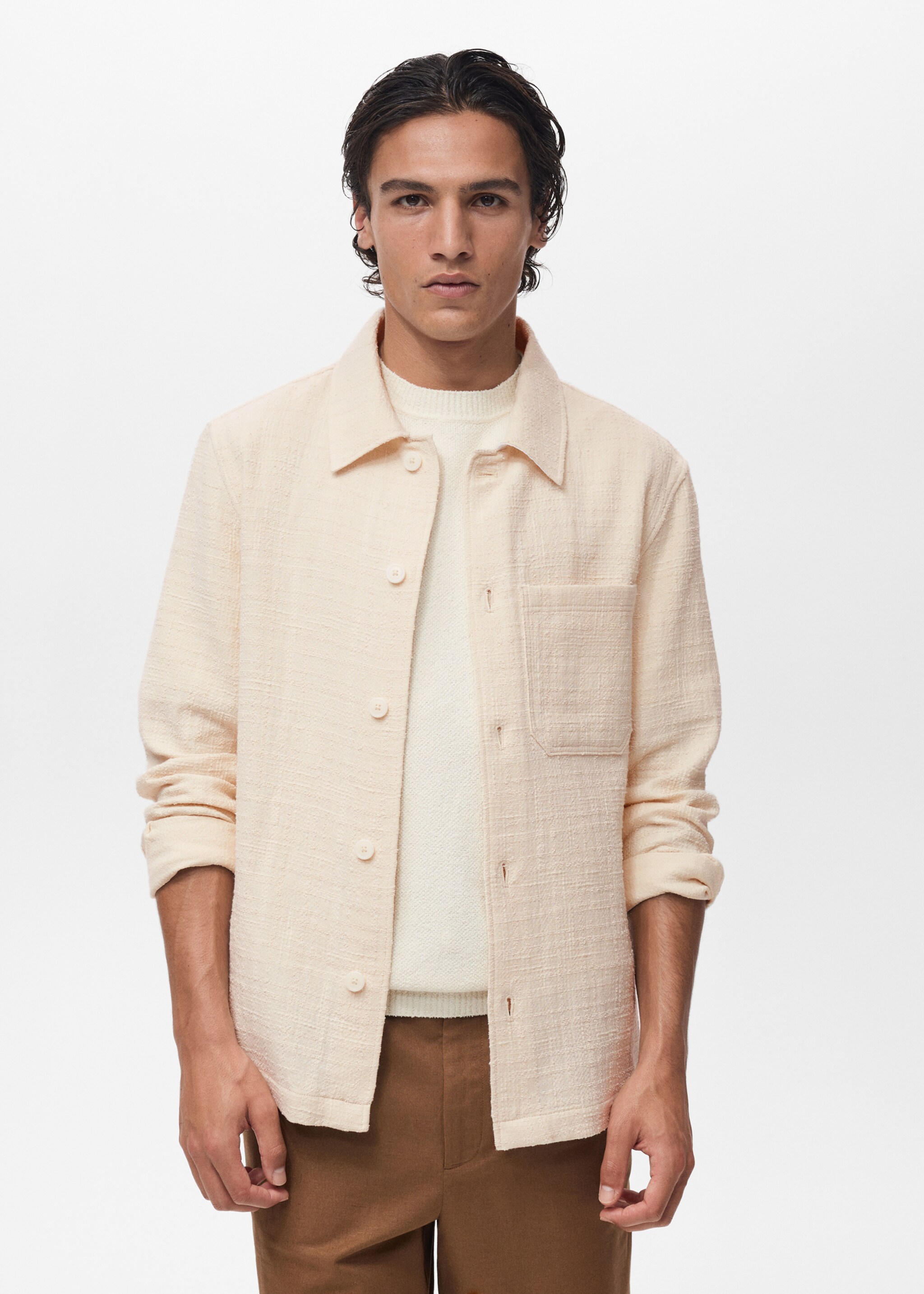 Structured cotton overshirt - Medium plane