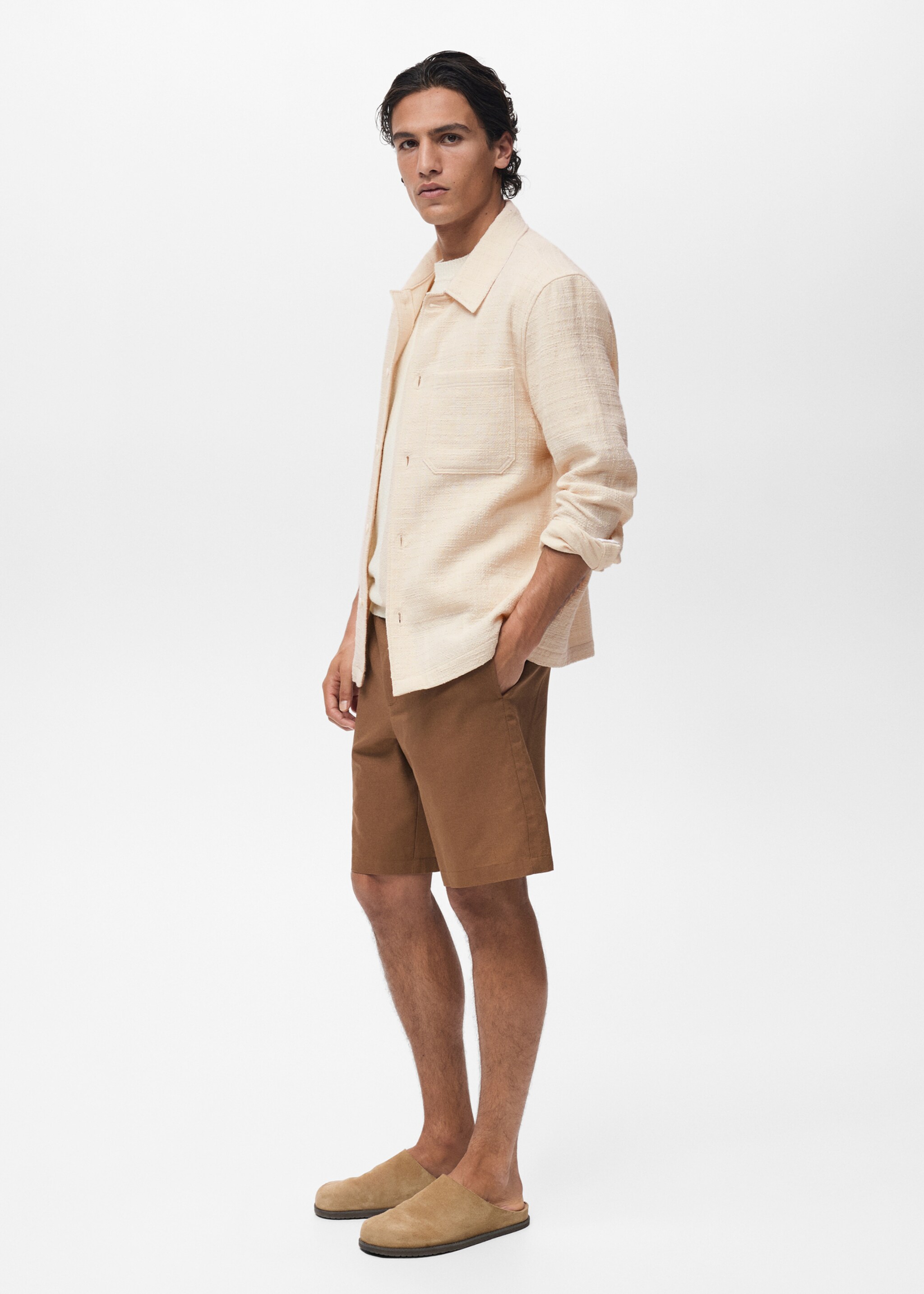 Structured cotton overshirt - Details of the article 2