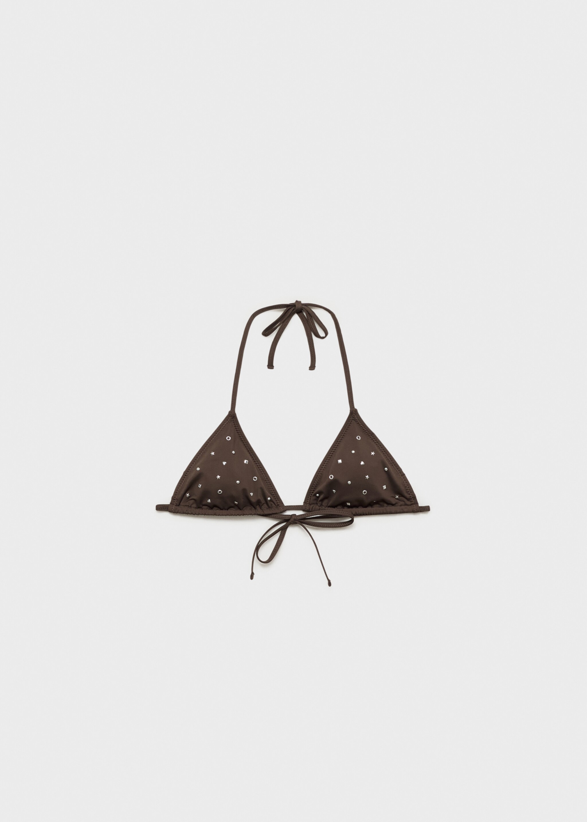 Triangle bikini top with metallic embellishments - Article without model