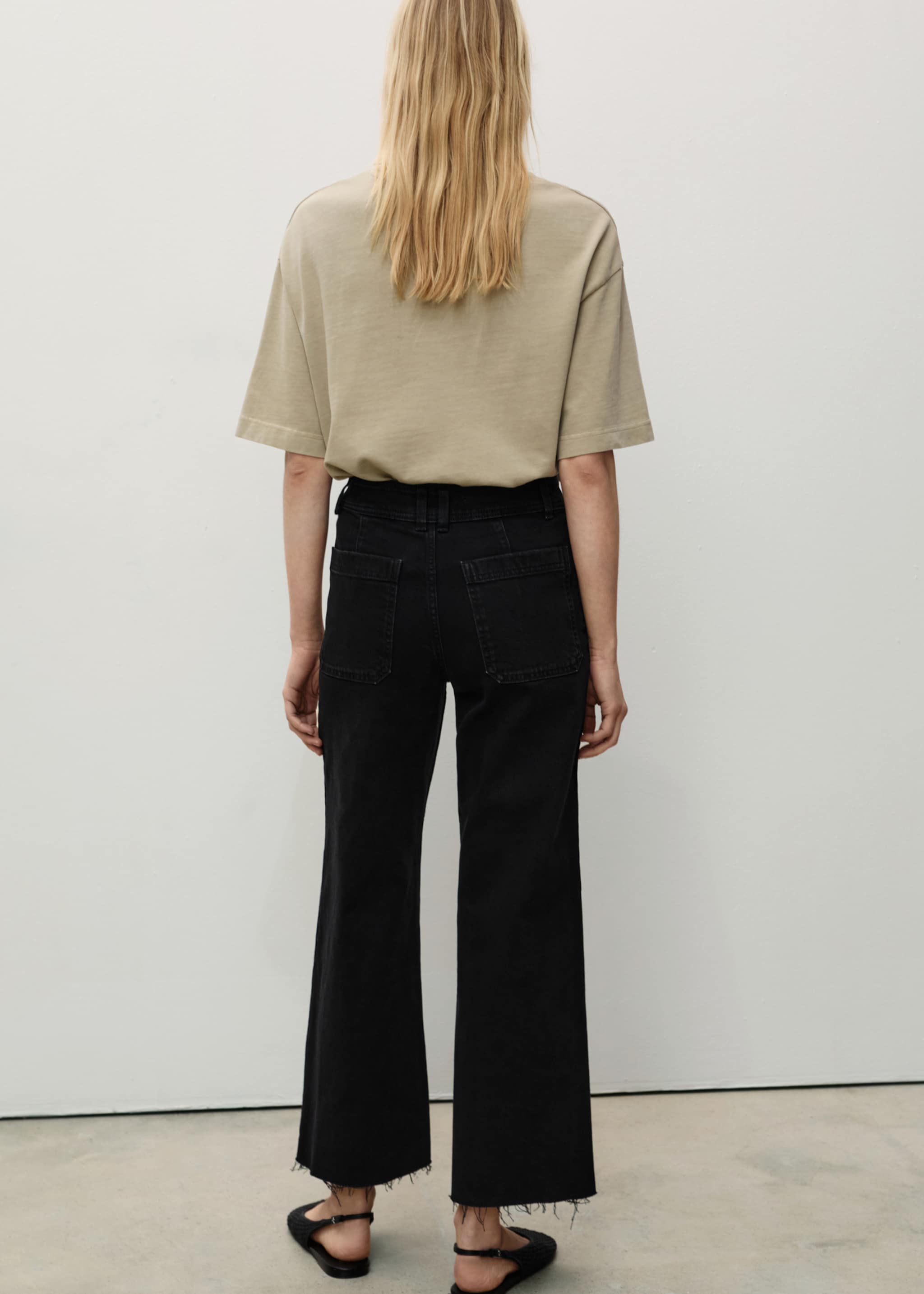 Catherin yüksek belli culotte jean pantolon - Ürünün arkası