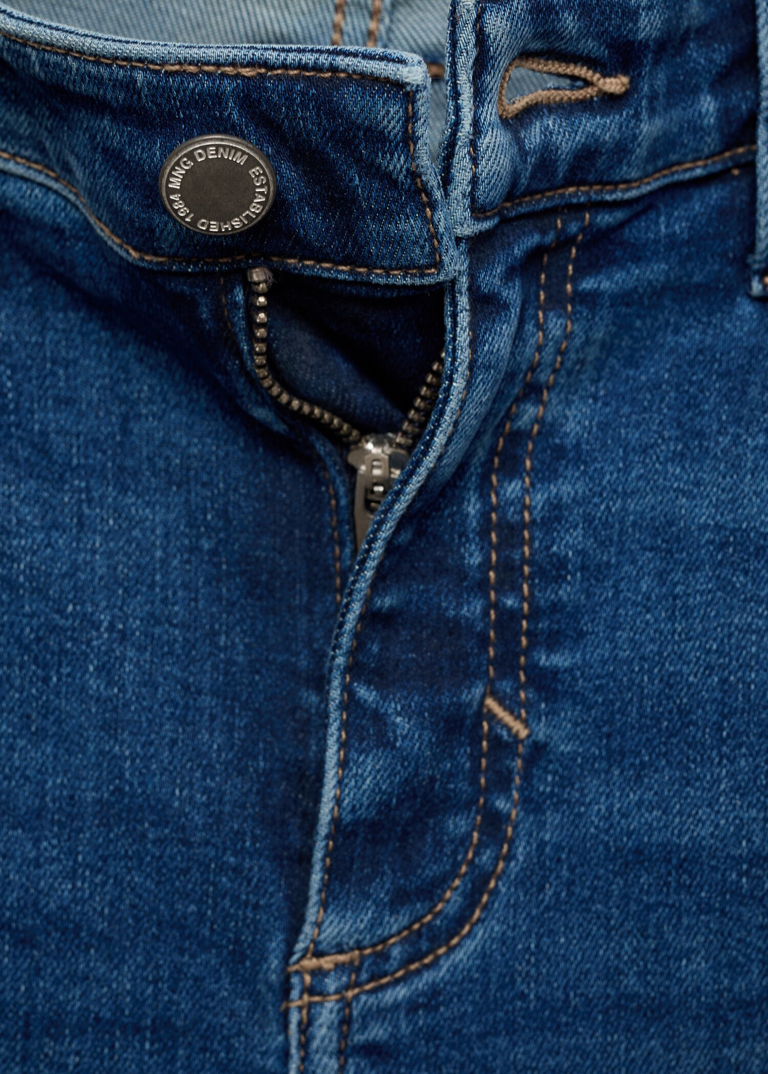 Jean skinny fille confortable à taille mi-haute - bleu stone Jean skinny fille confortable à taille mi-haute - bleu stone