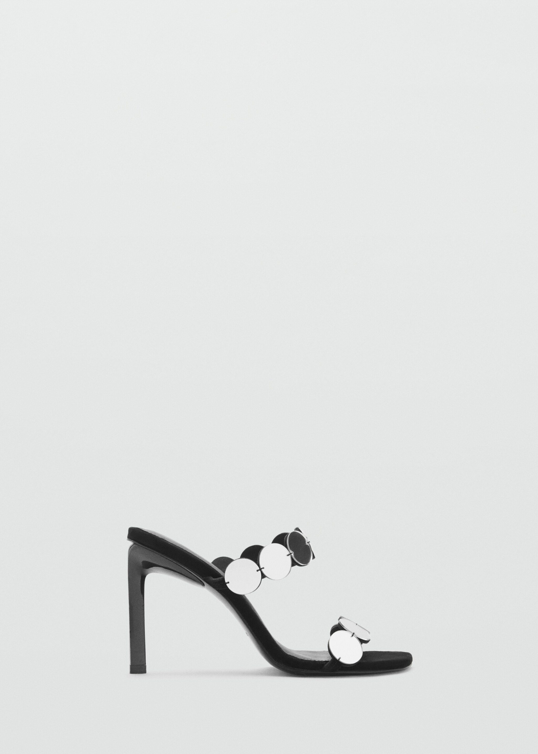 Leather heeled sandal with mirrors - Article without model