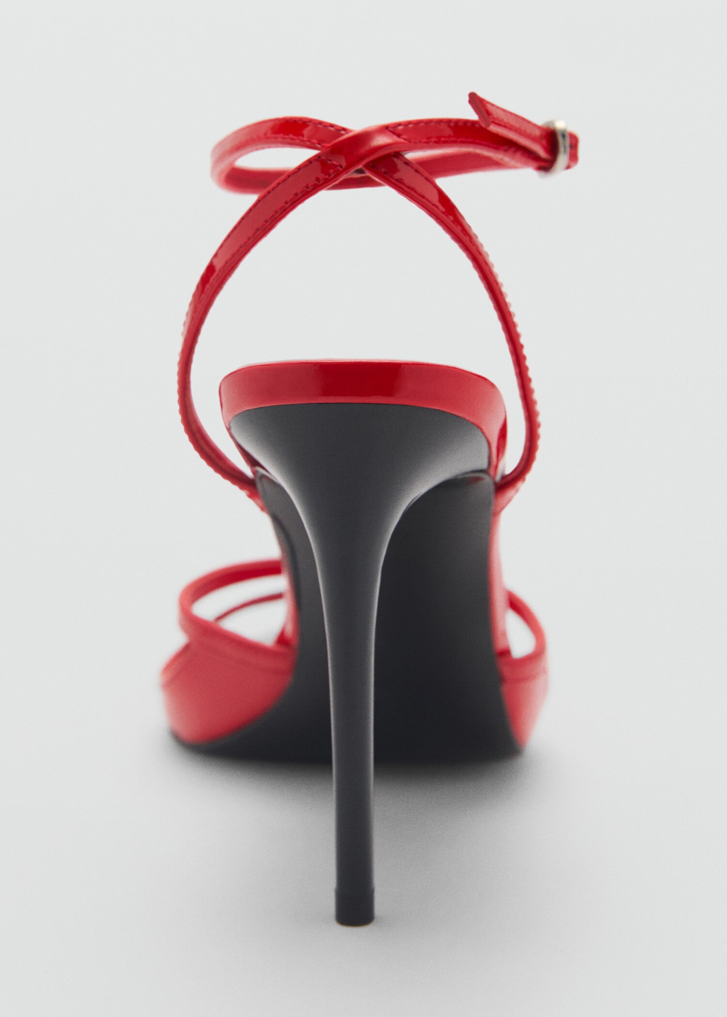 Leather heeled sandal with metallic toe - Details of the article 1