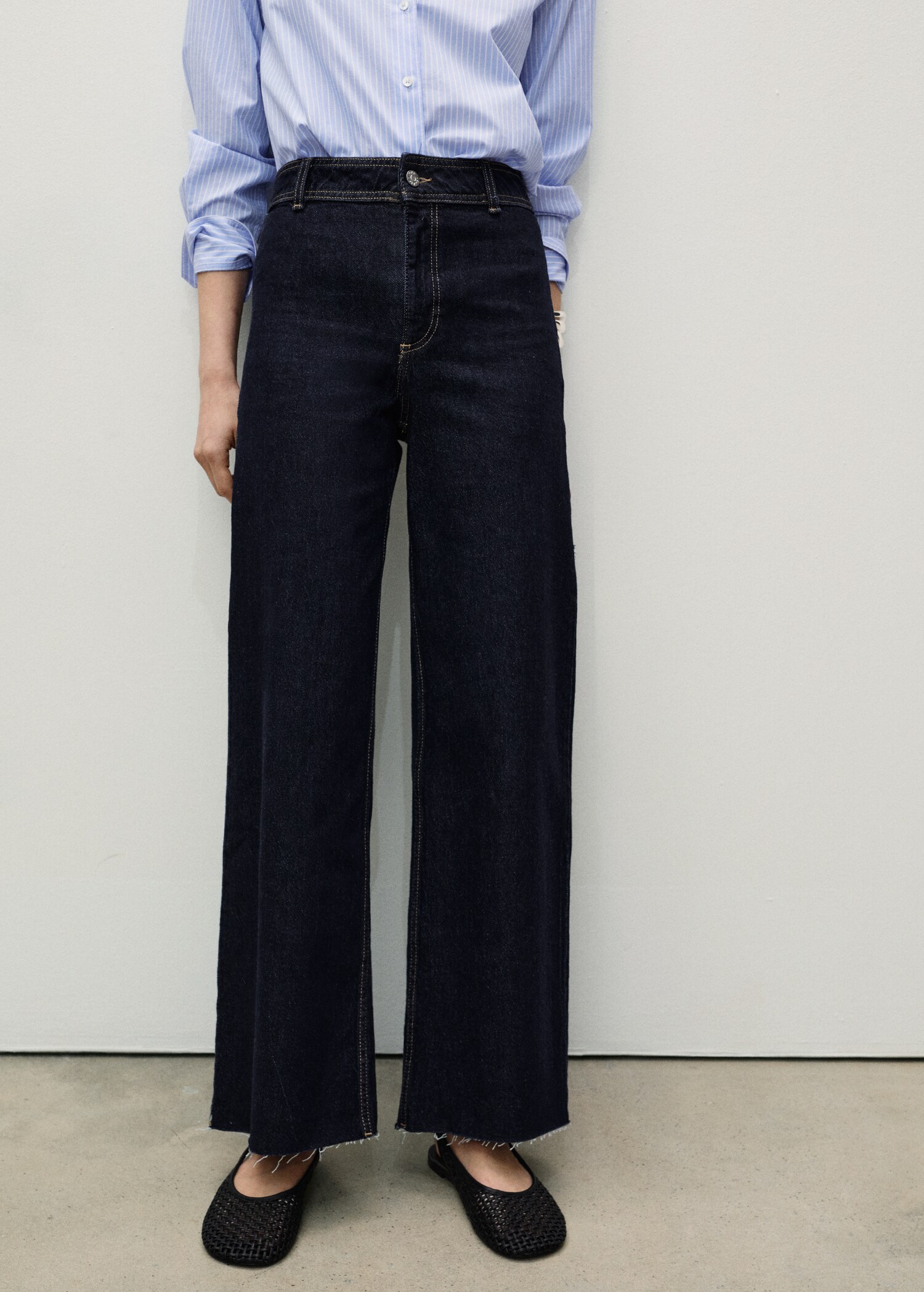 Jean Catherin style jupe-culotte rinse wash - Plan moyen
