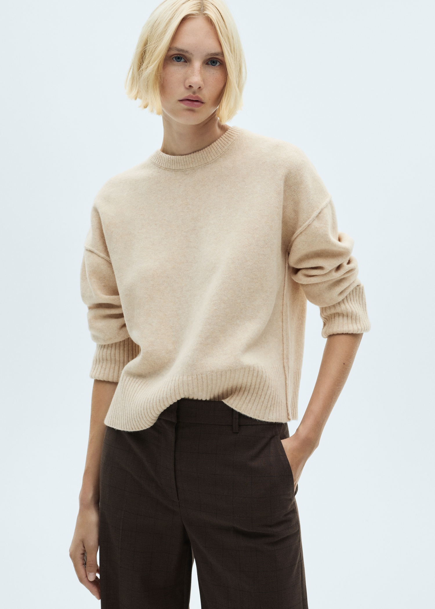 Rolled-up sleeves sweater - Medium plane