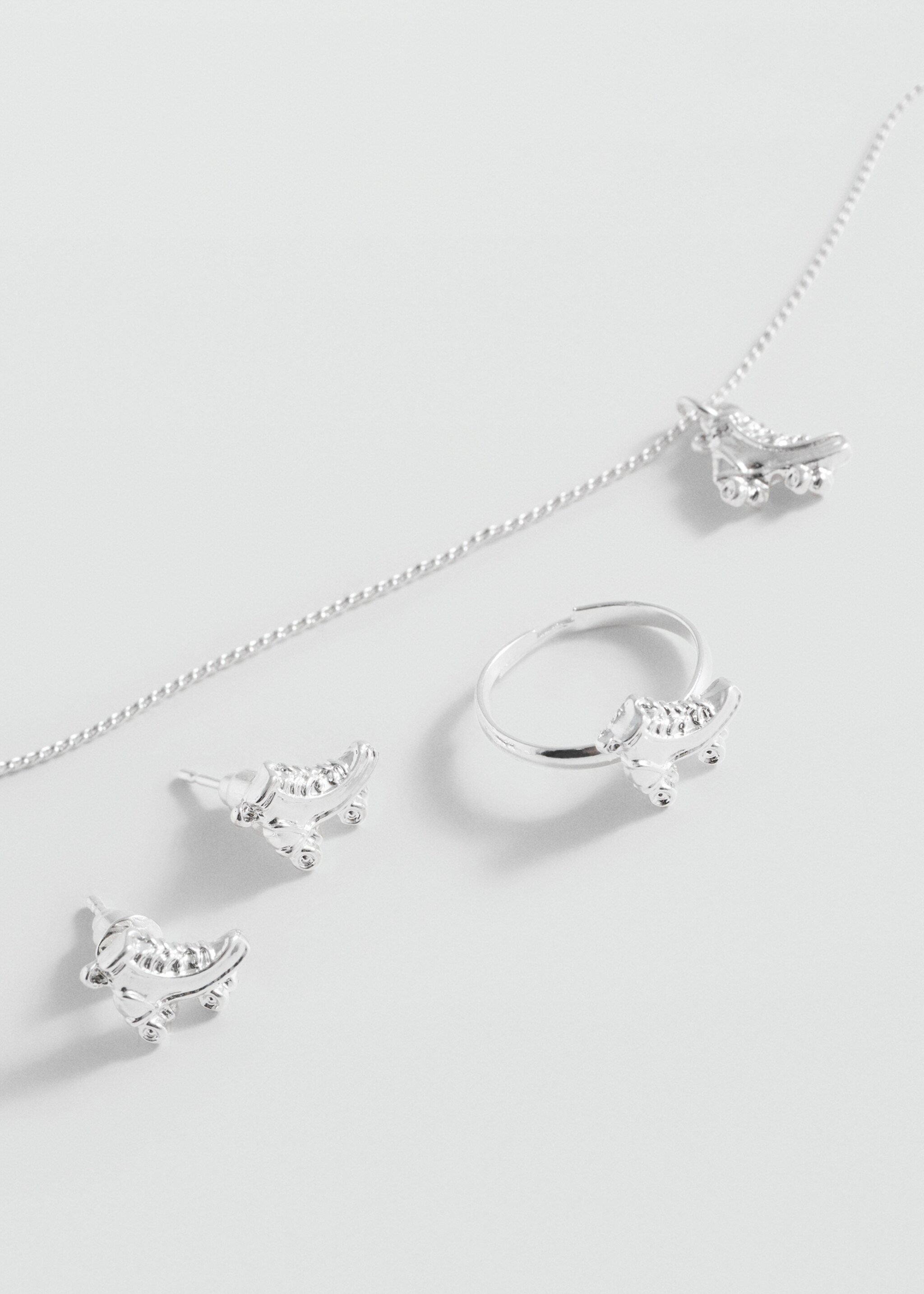 Necklace ring and earrings set - Medium plane