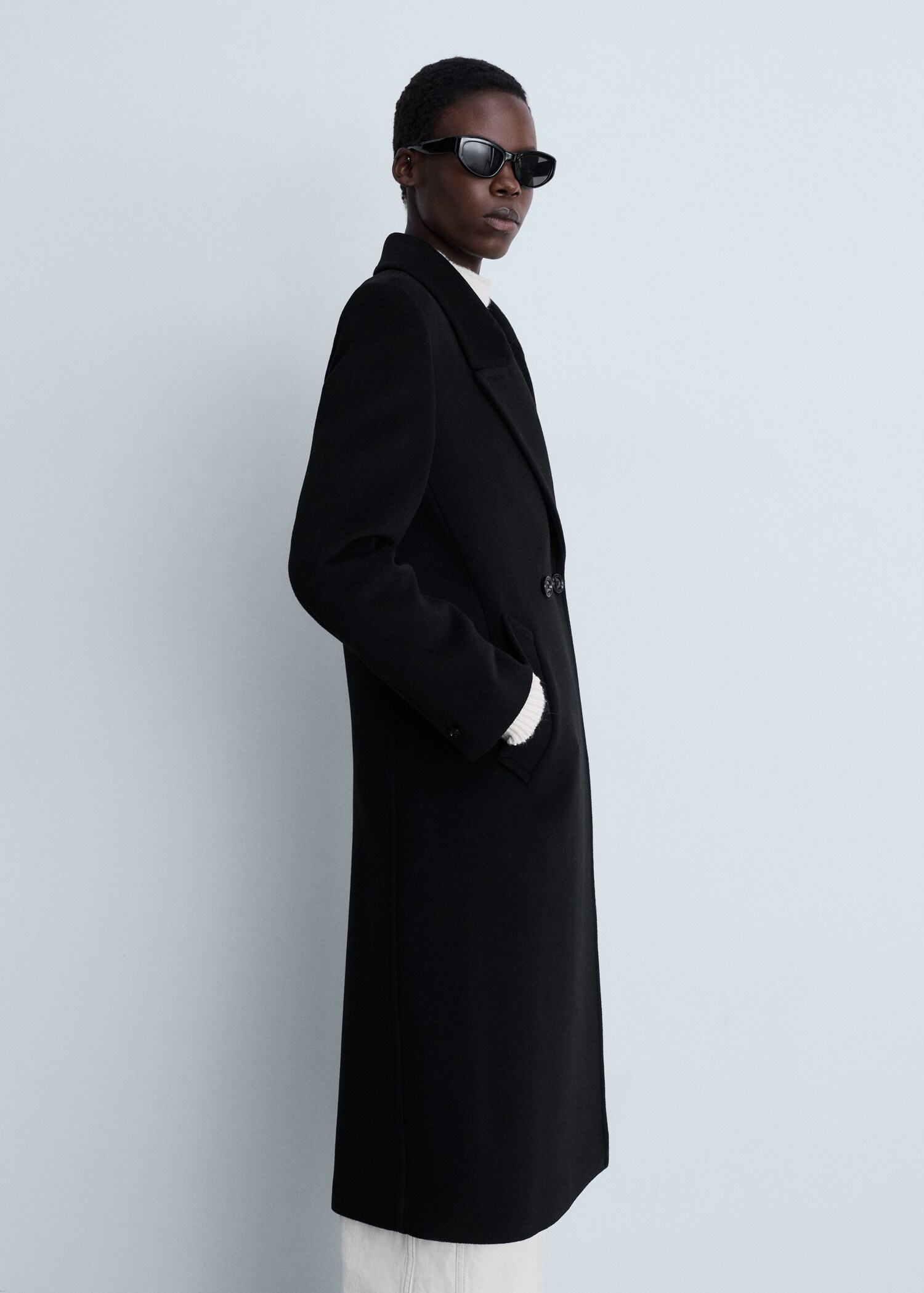 Lapels wool coat - Medium plane