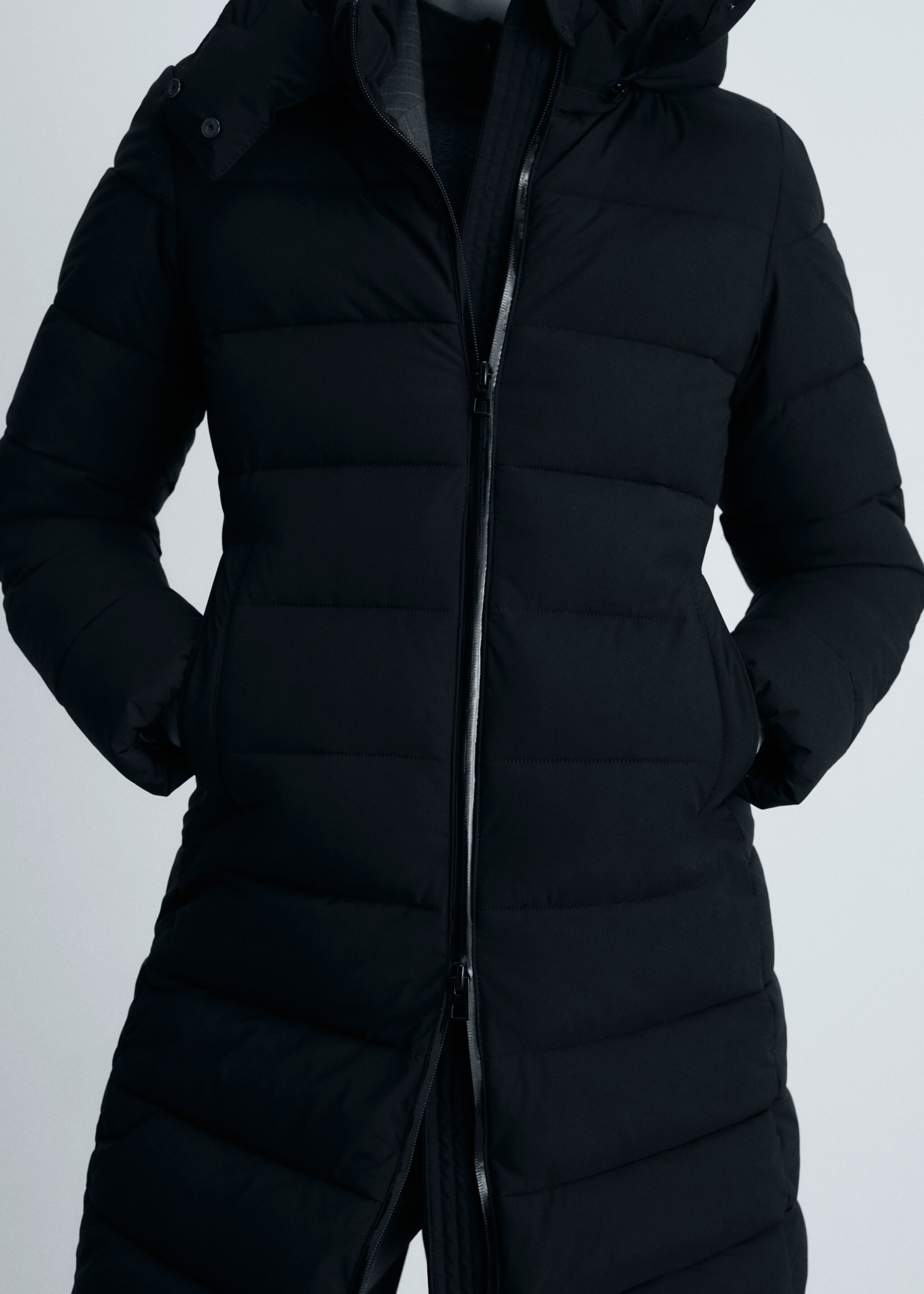 Waterproof padded midi anorak - Medium plane