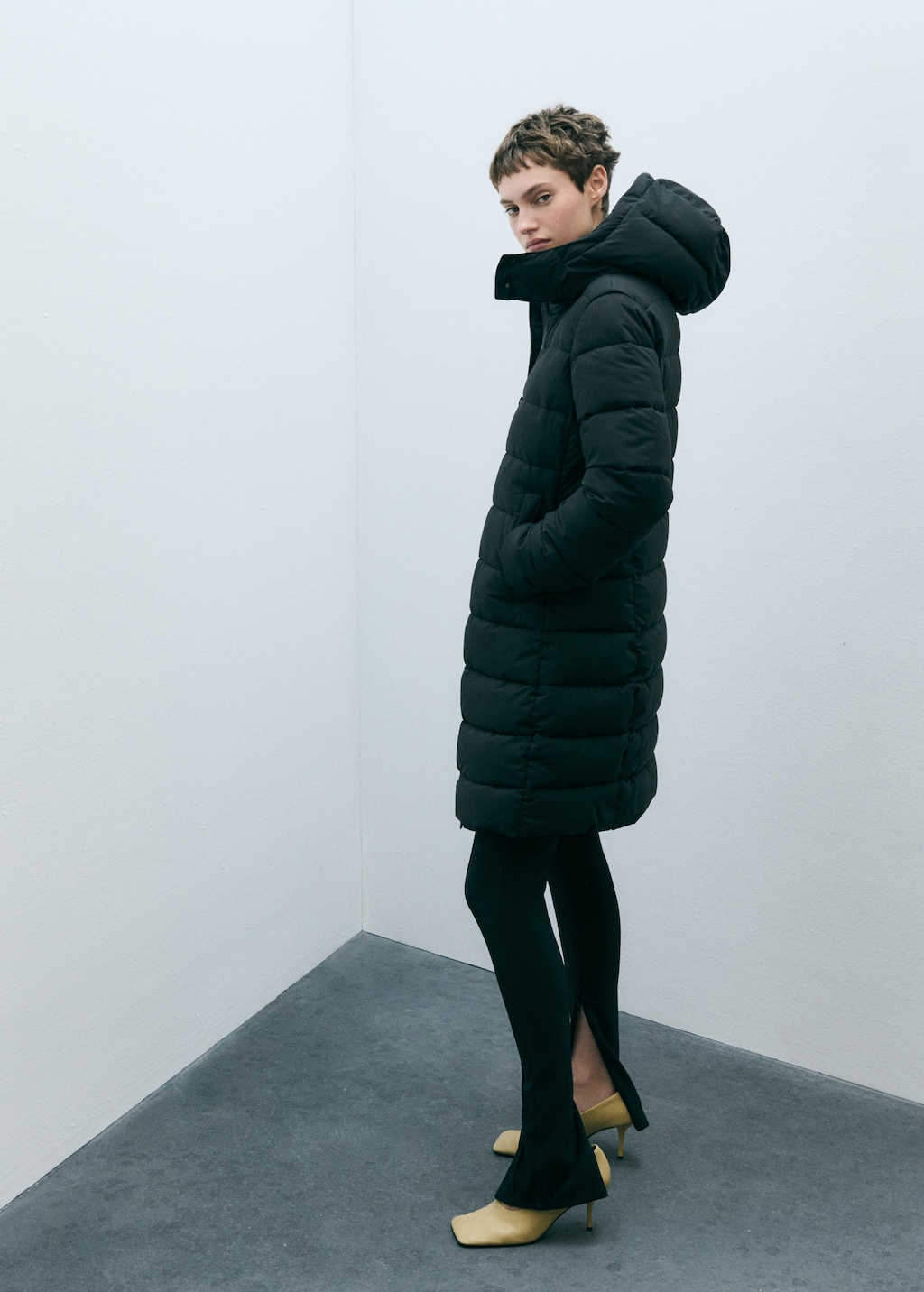 Waterproof padded midi anorak