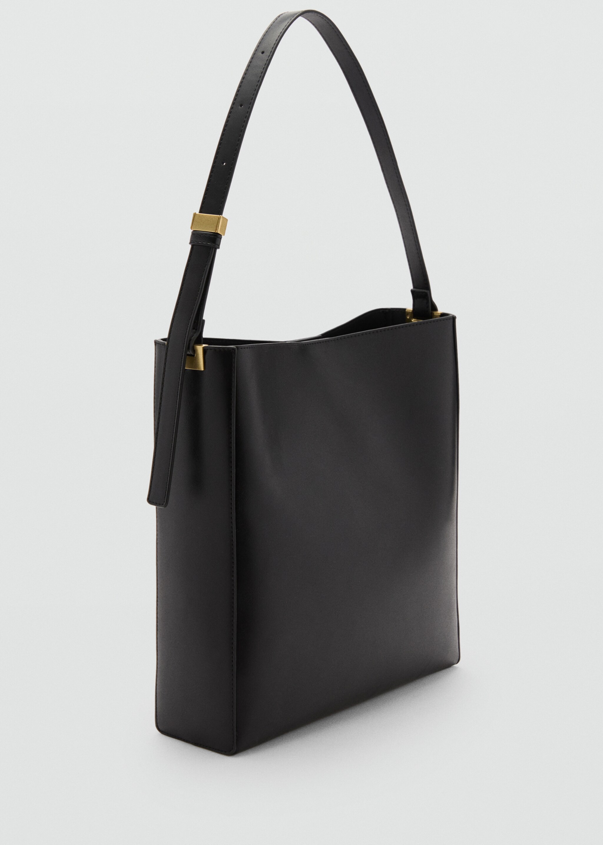 Bolso shopper detalle metálico - Plano medio, Negro. Ref: 87010365-00.