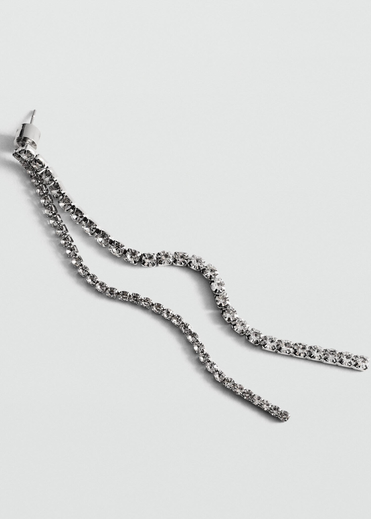 Crystal thread earrings - Medium plane