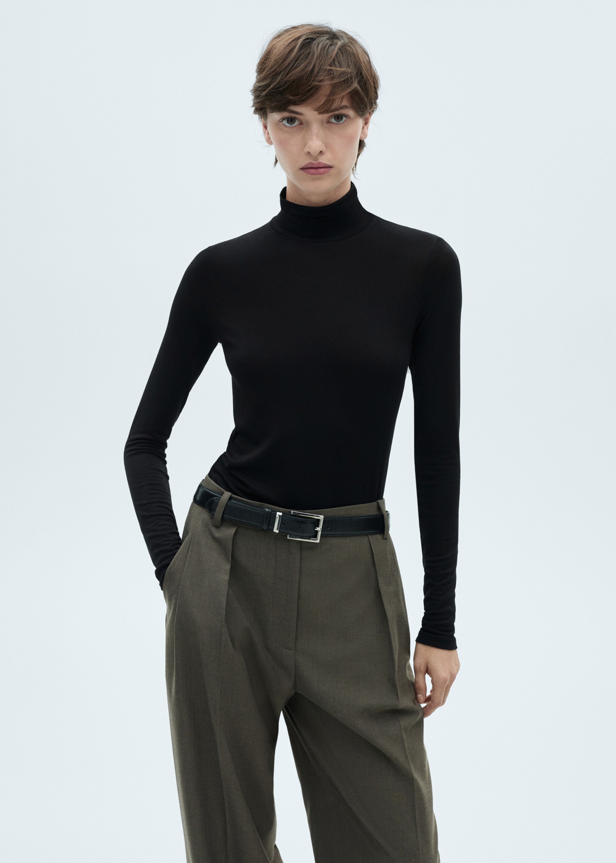 Turtleneck long-sleeved t-shirt - Medium plane