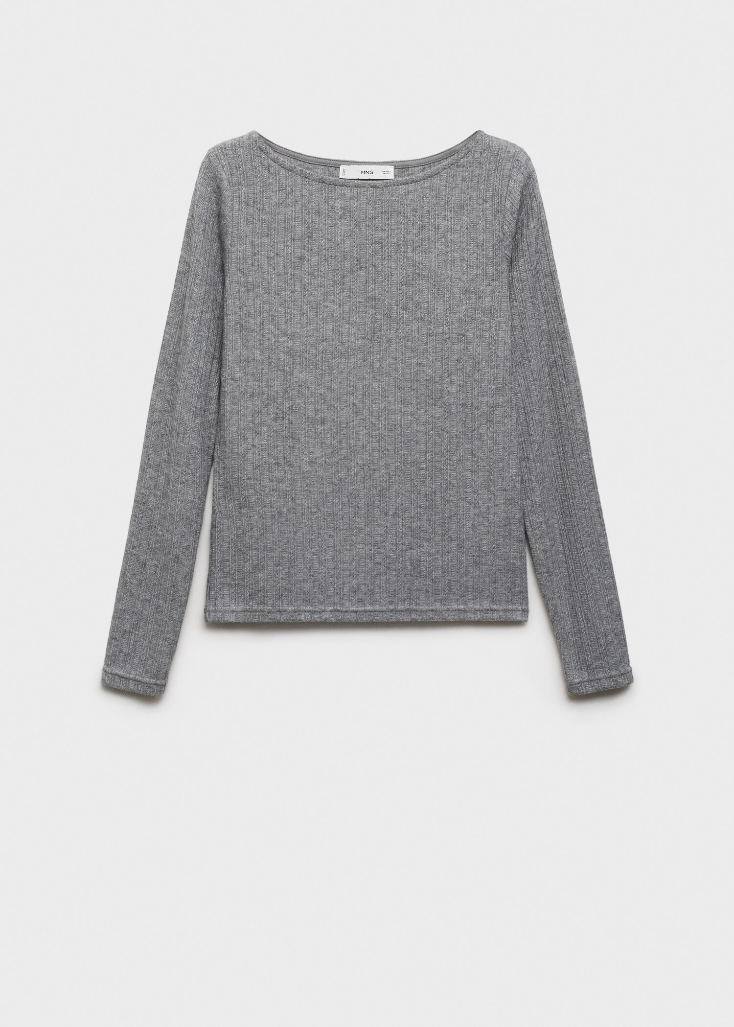 Long-sleeved pointelle t-shirt - Article without model