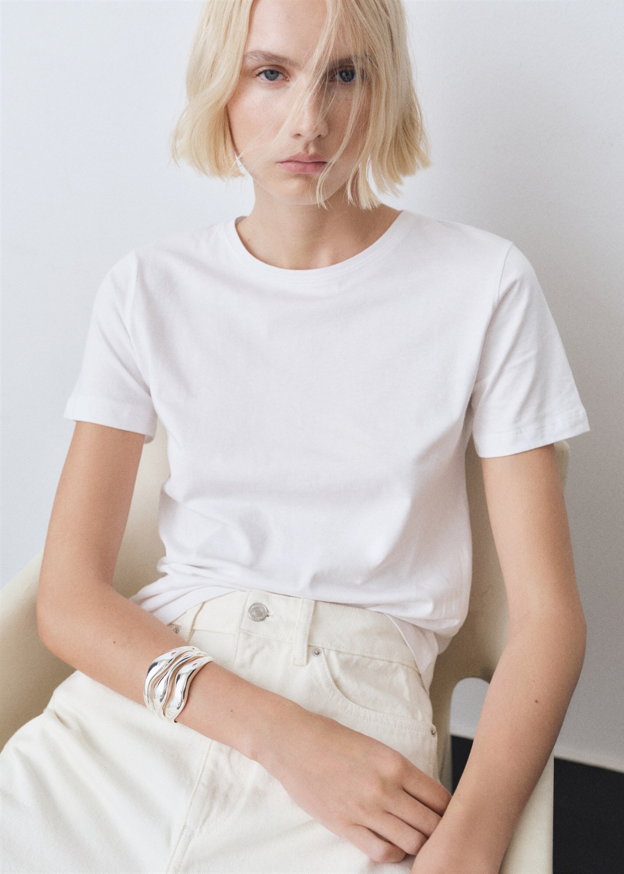 Short-sleeved cotton t-shirt - Medium plane