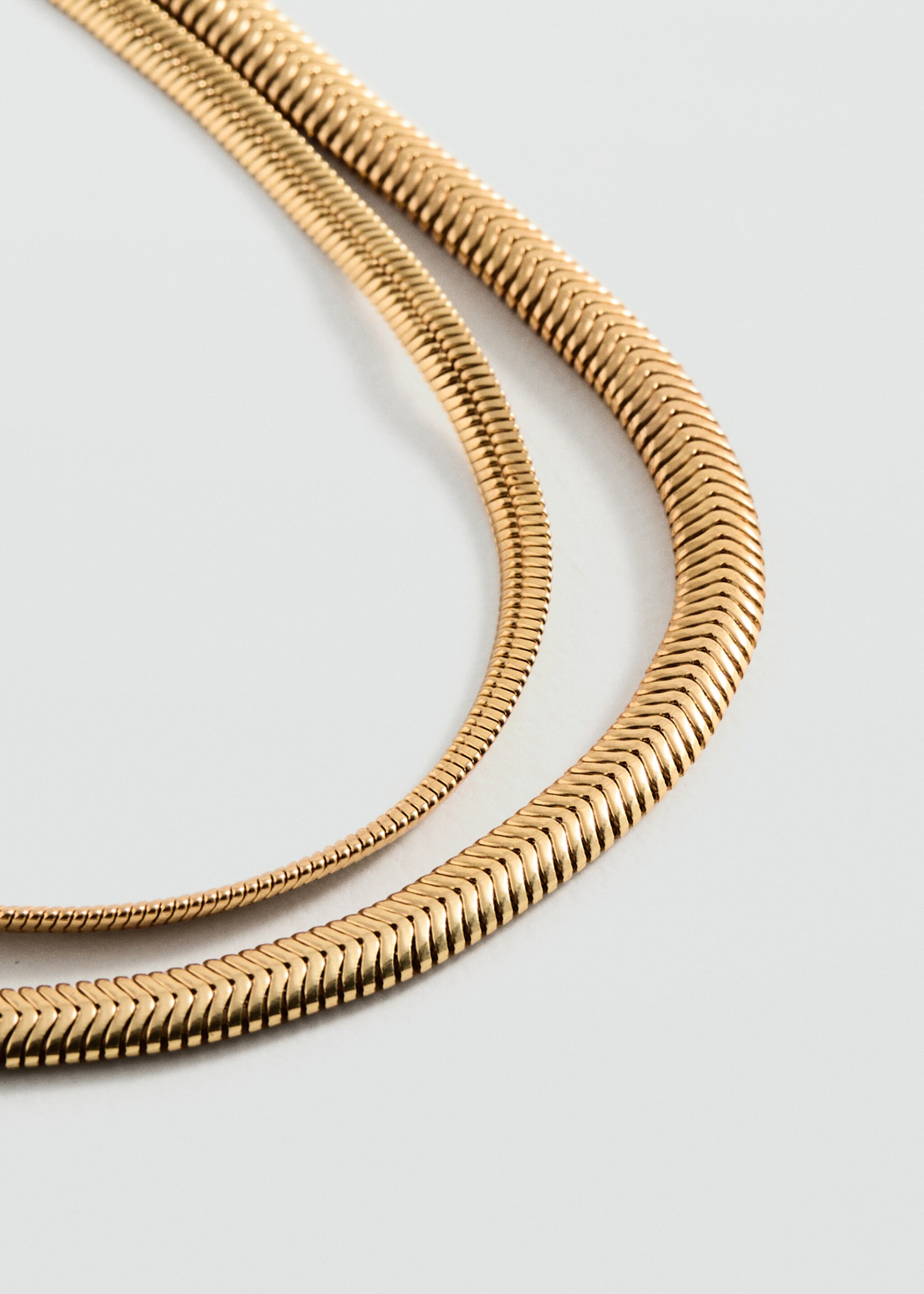 Textured double necklace - Medium plane