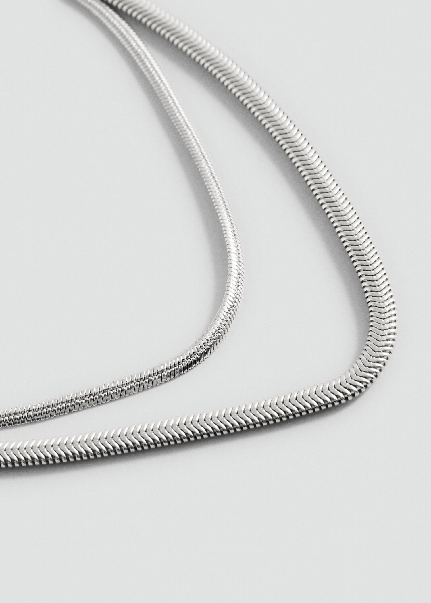 Textured double necklace - Medium plane