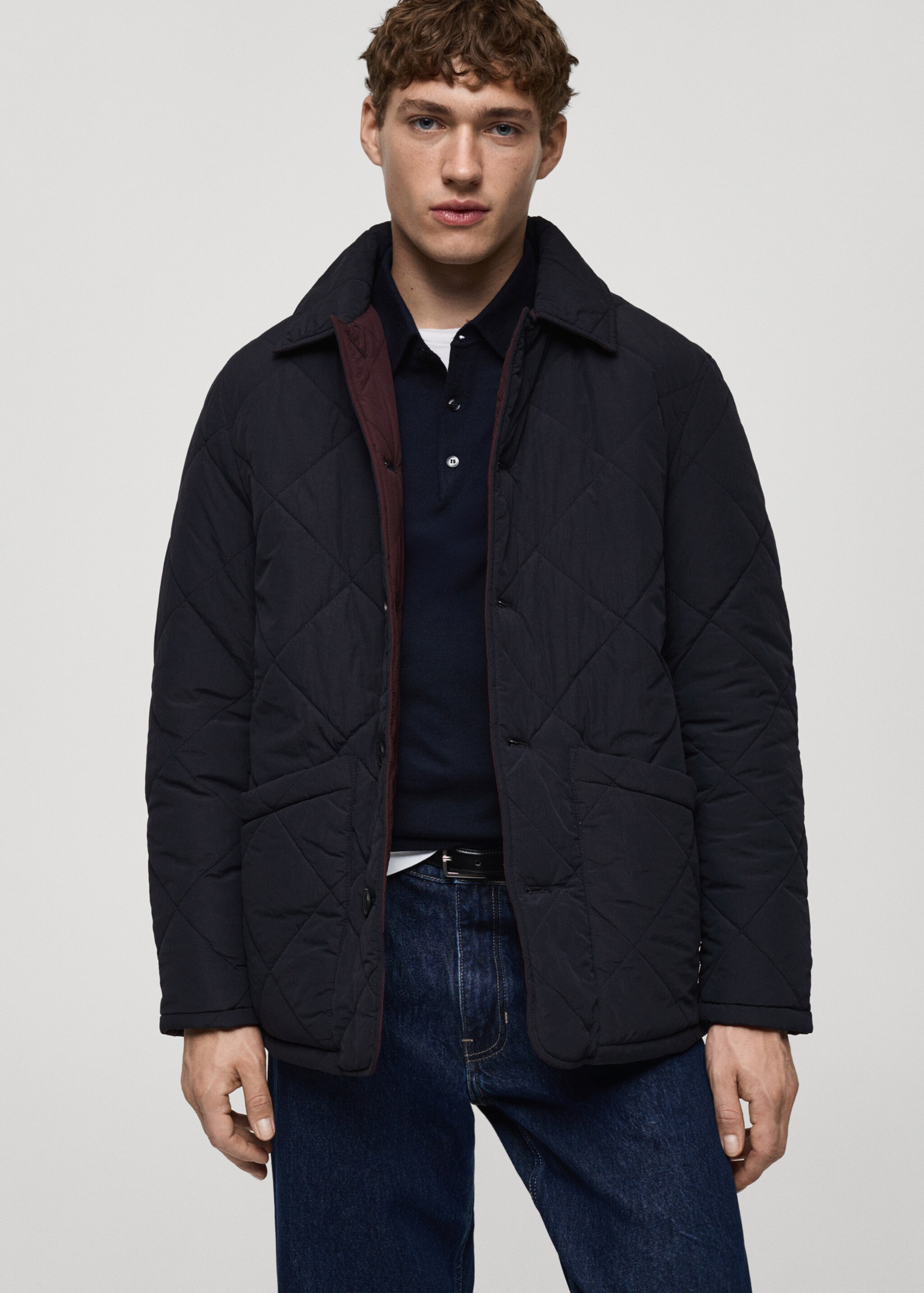 Two-tone reversible quilted jacket - Medium plane