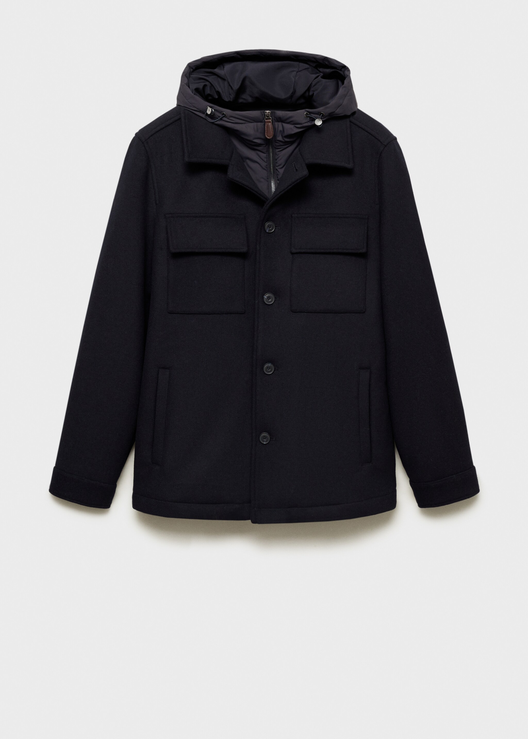 Manteau laine mélangée capuche amovible - Article sans modèle