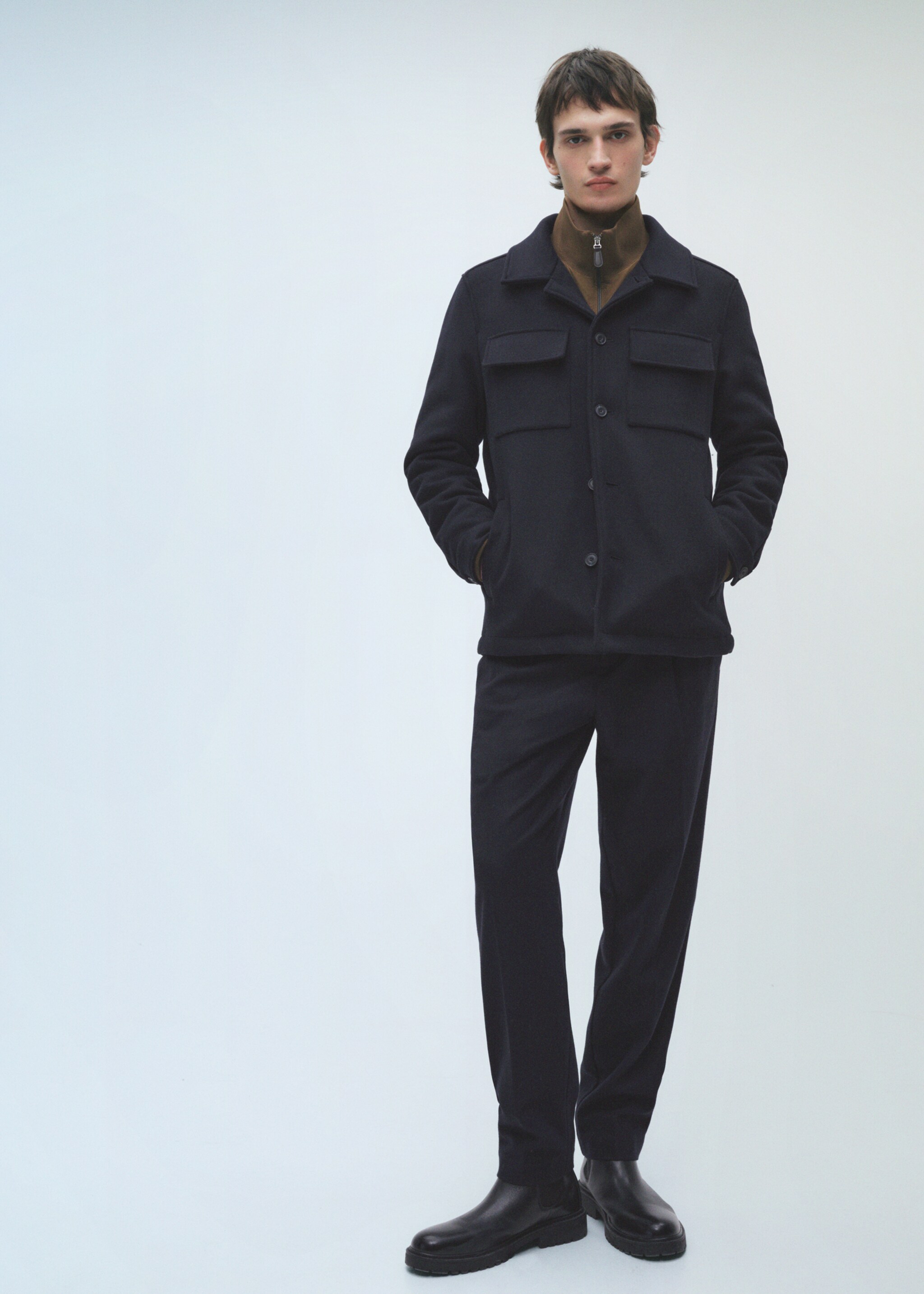 Manteau laine mélangée capuche amovible - Détail de l'article 5